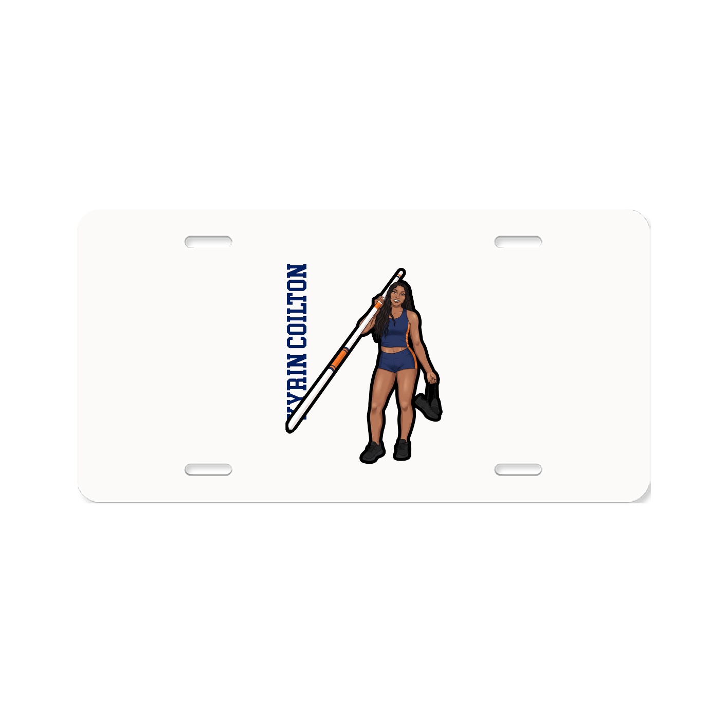 License Plate — Name Vertical in Classic