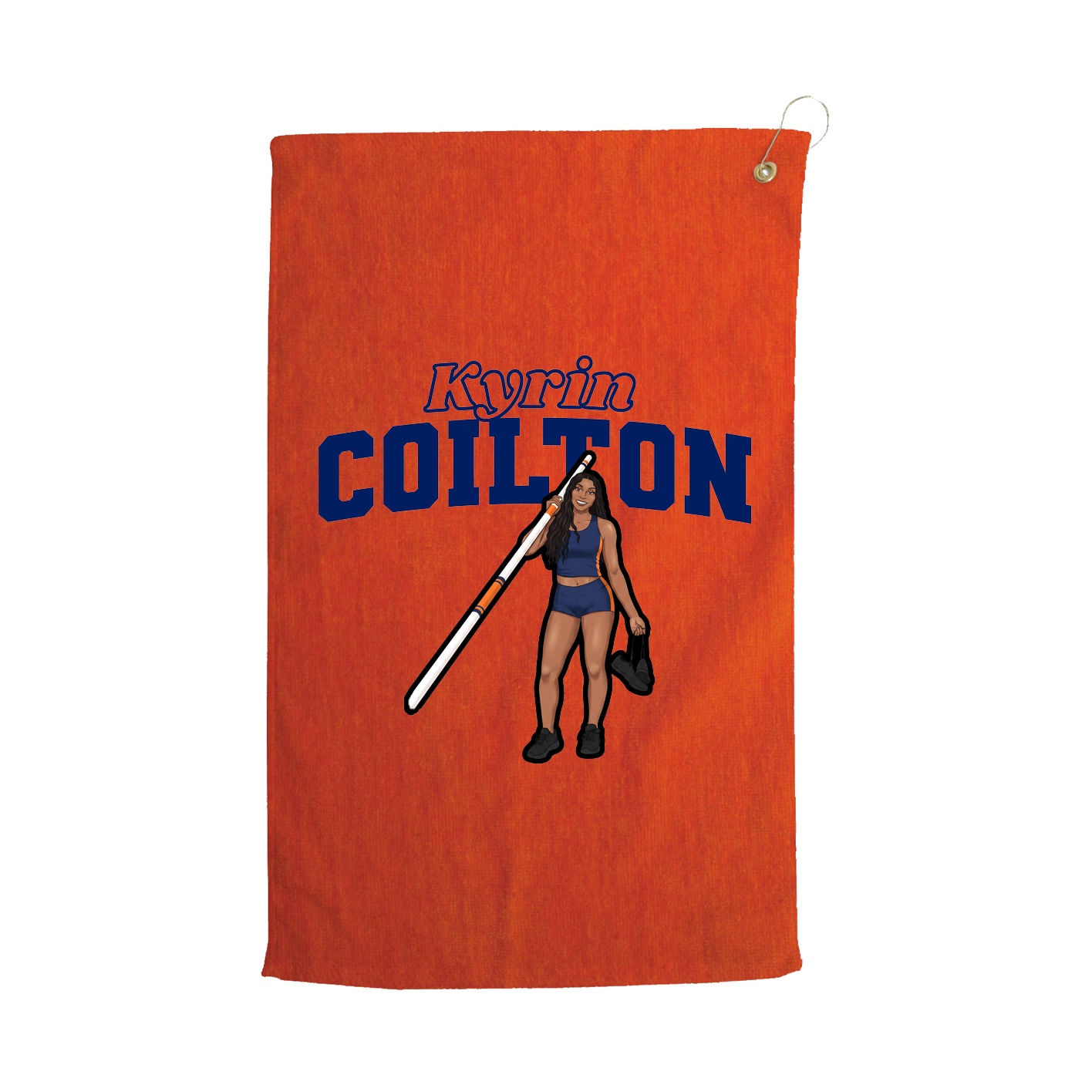 Golf Towel — Name Arch in Orange