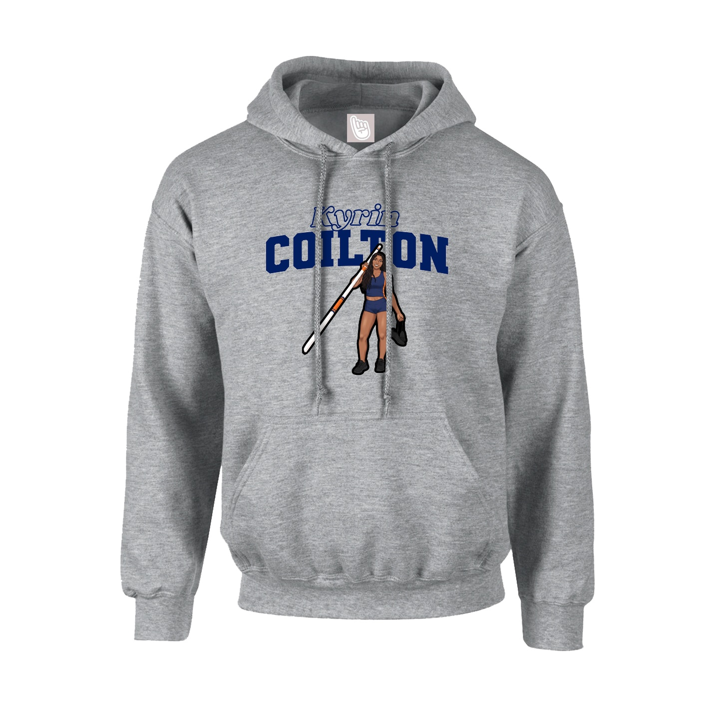 Hoodie — Name Arch in Grey