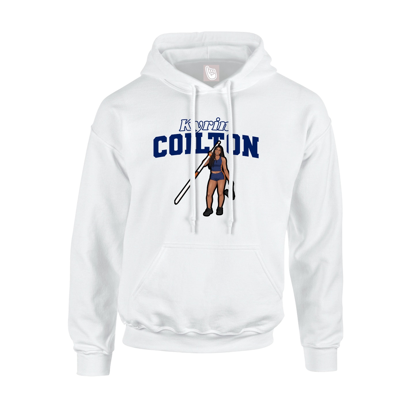 Youth Hoodie — Name Arch in White