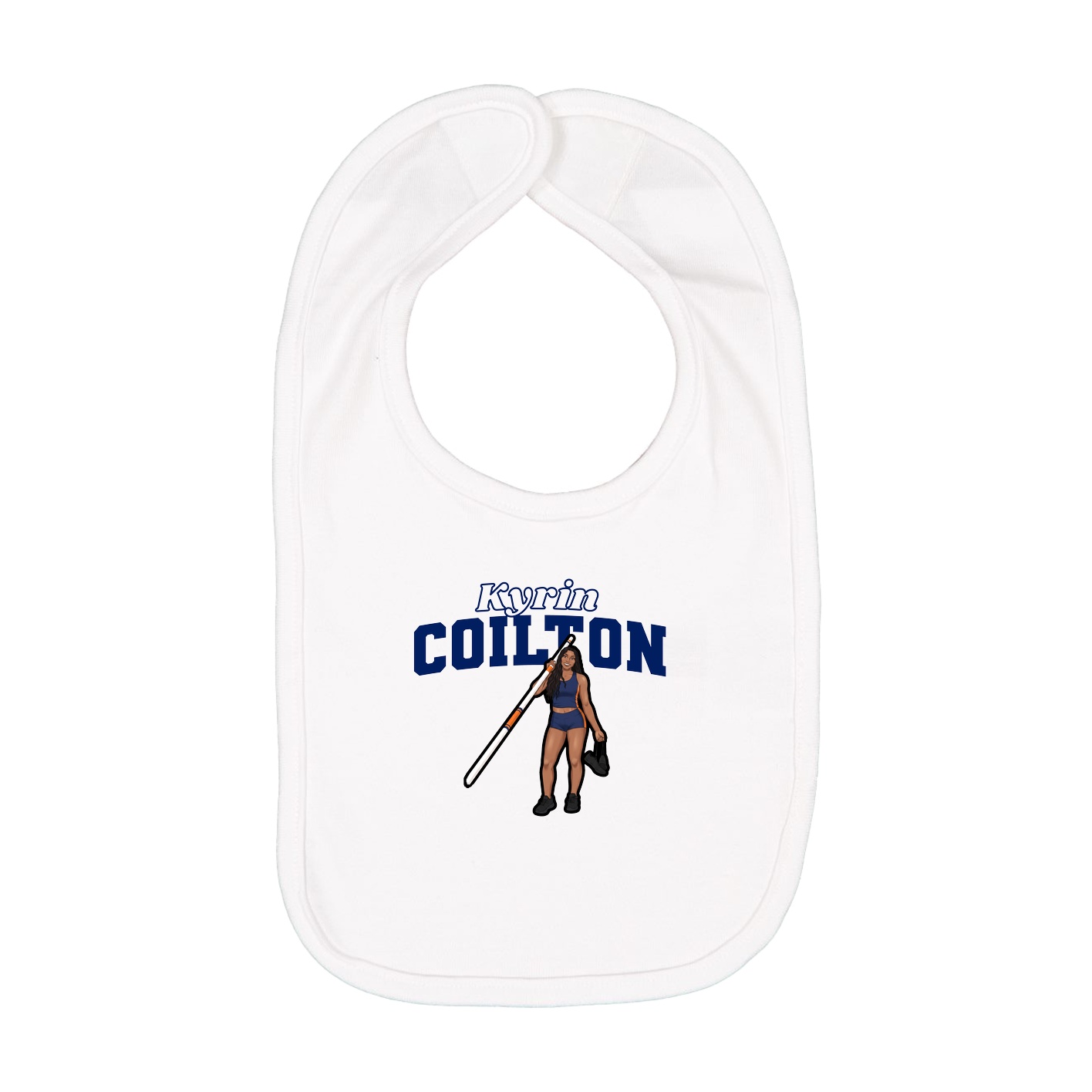 Infant Bib — Name Arch in White