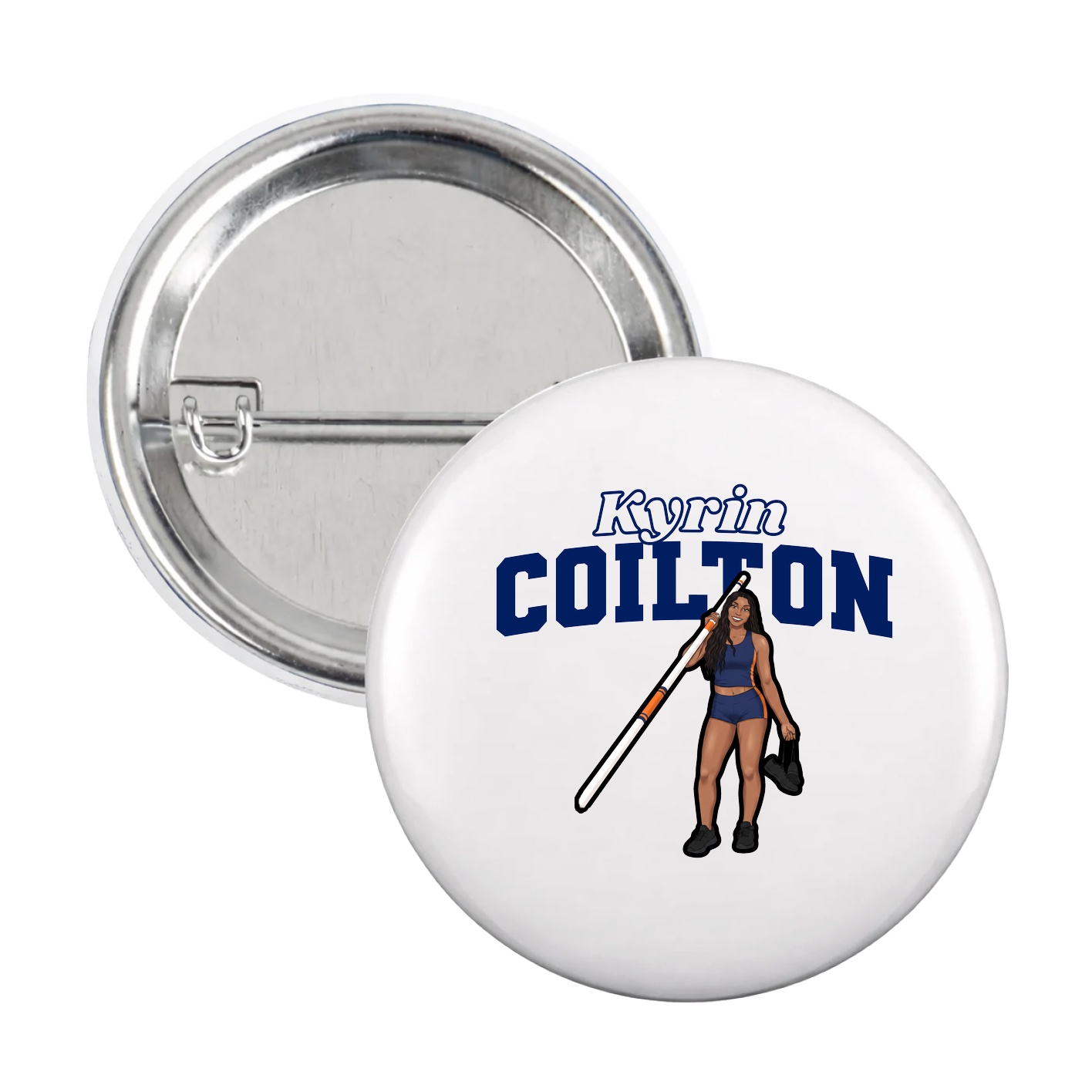 Game Day Button — Name Arch in White