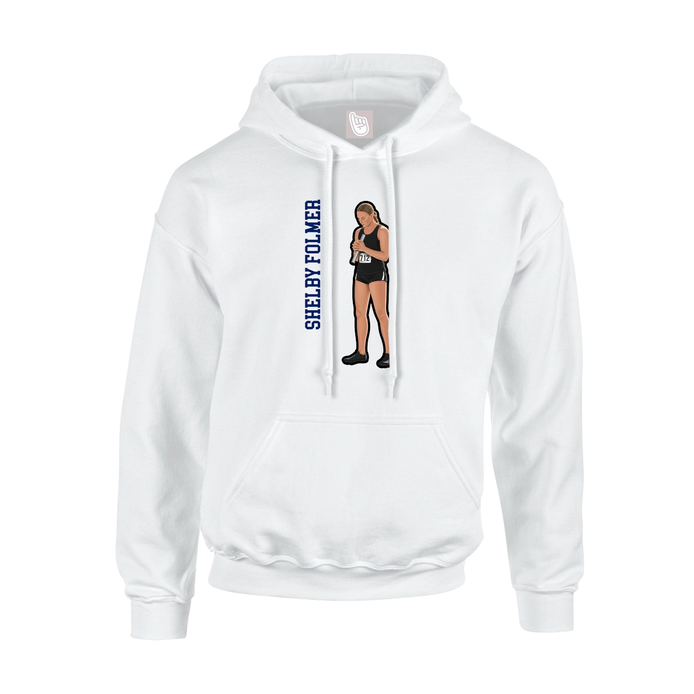 Hoodie — Name Vertical in White