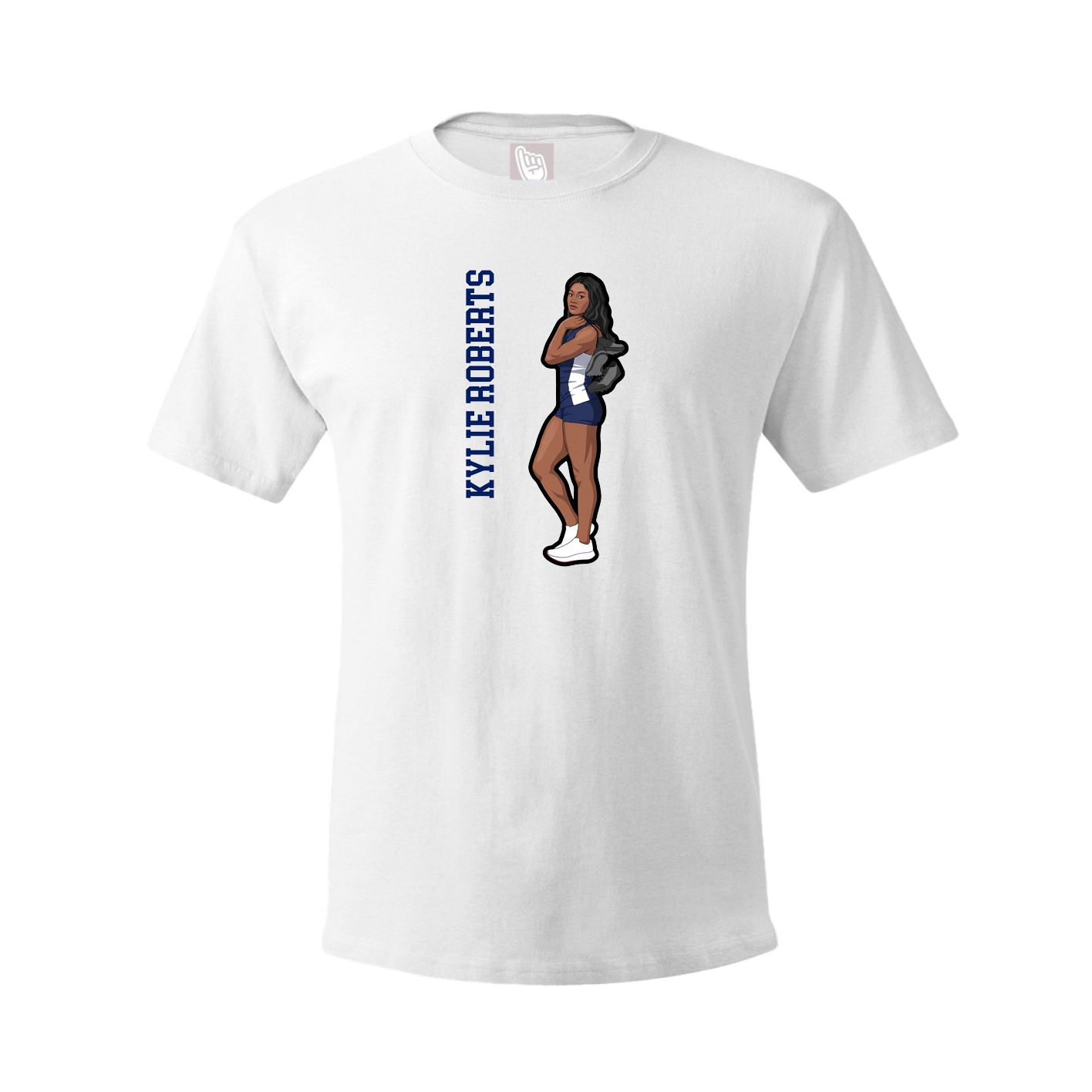 Tee — Name Vertical in White