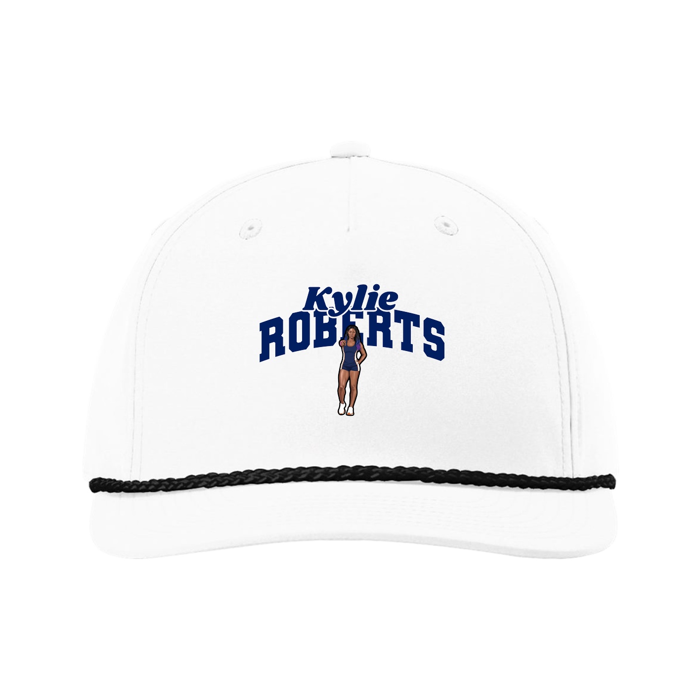 Five-Panel Classic Rope Cap — Signature Arch in White