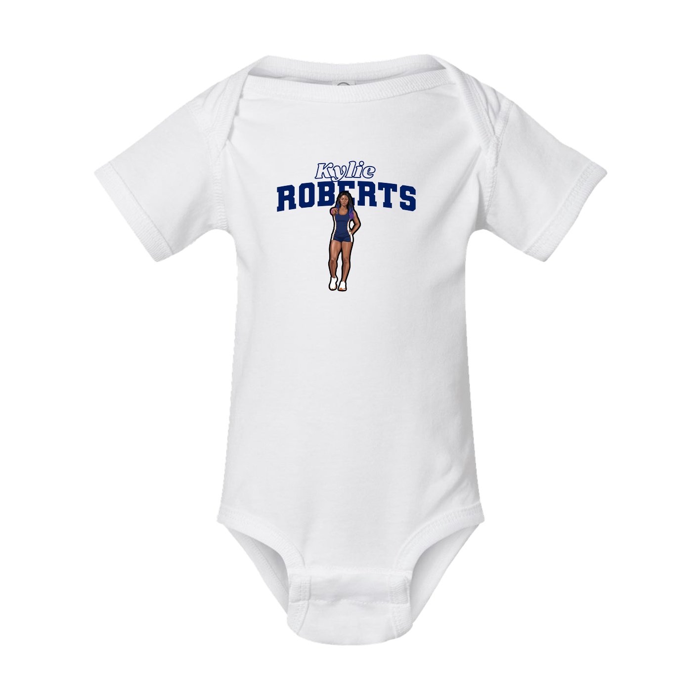 Baby Onesie — Name Arch in White