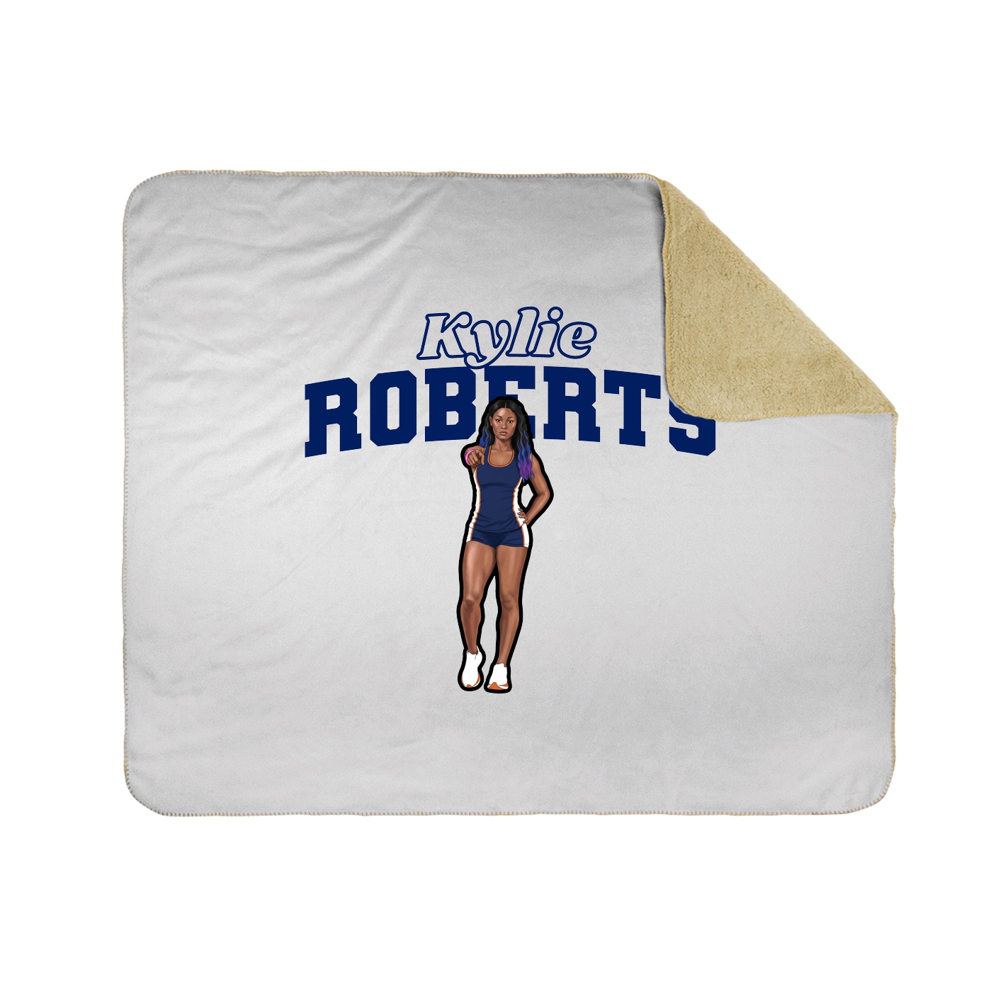 Throw Blanket — Name Arch in White