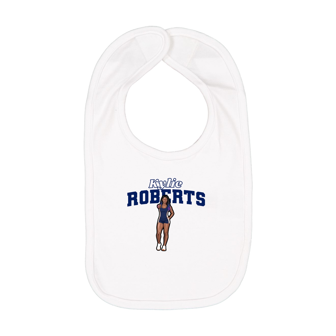 Infant Bib — Name Arch in White