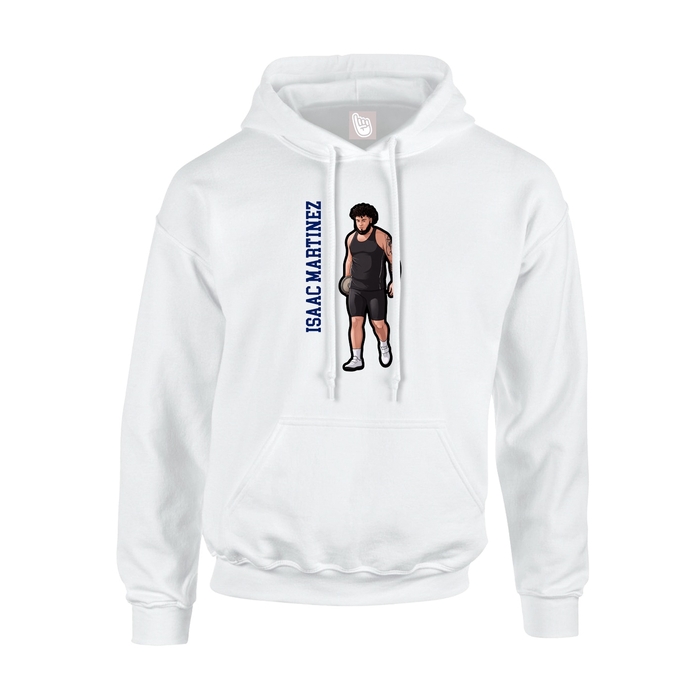 Hoodie — Name Vertical in White