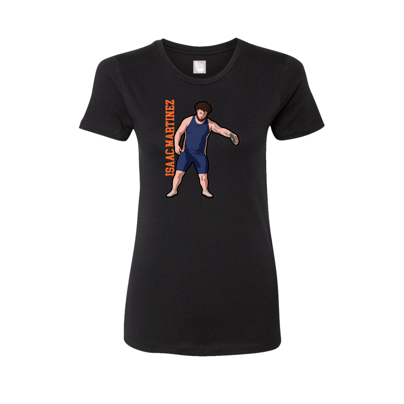 Fitted Women's Tee — Name Vertical in Black