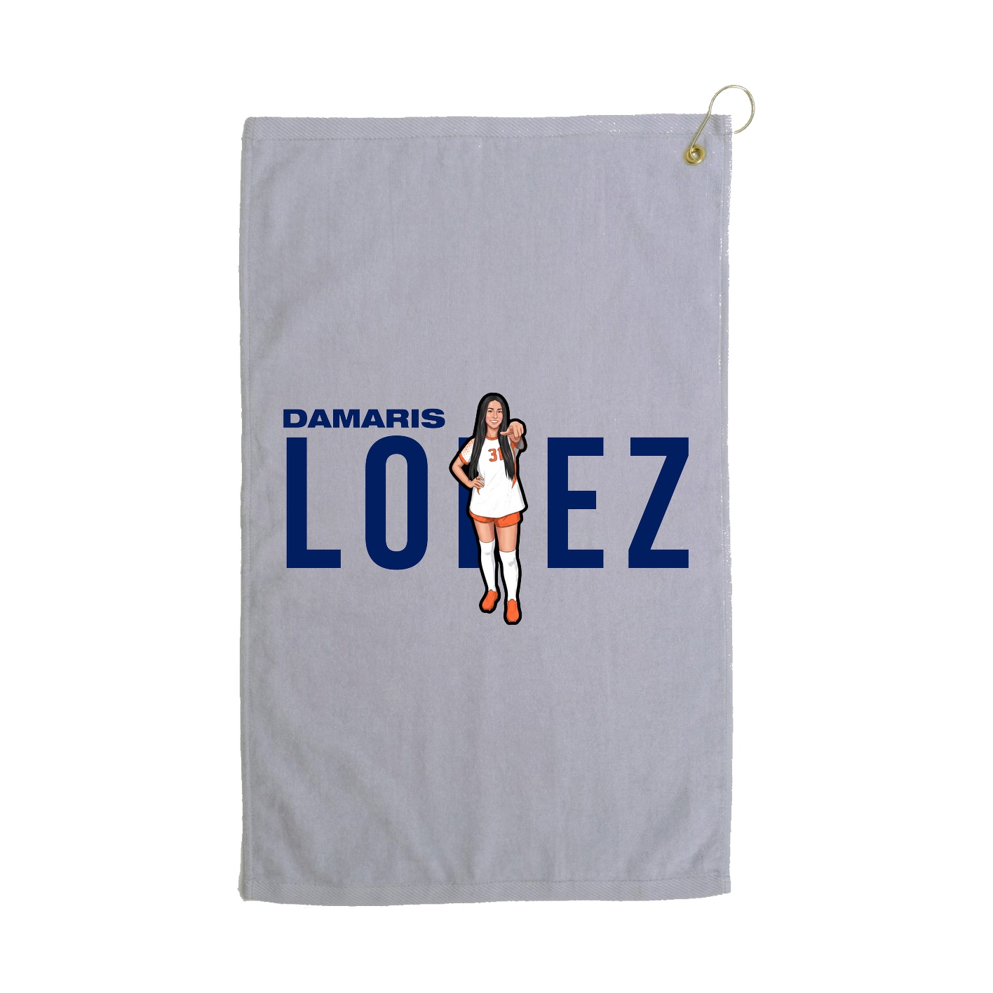 Golf Towel — Player Name in Grey