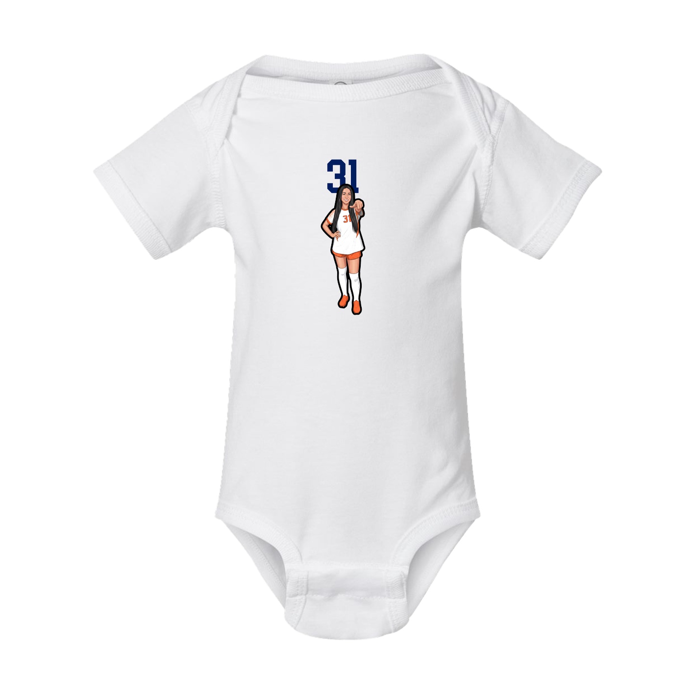 Baby Onesie — Number Top in White