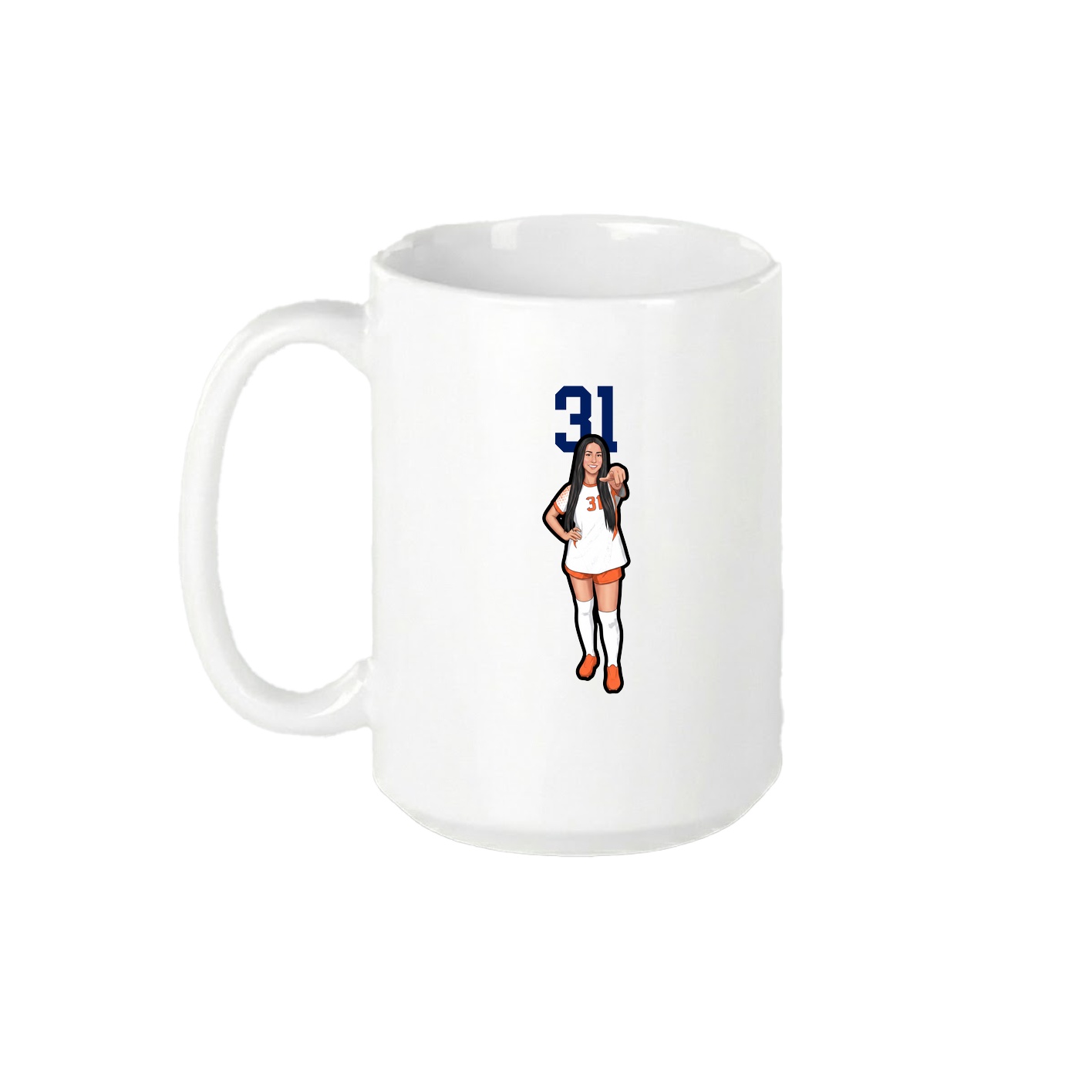 15oz Coffee Mug — Number Top in White