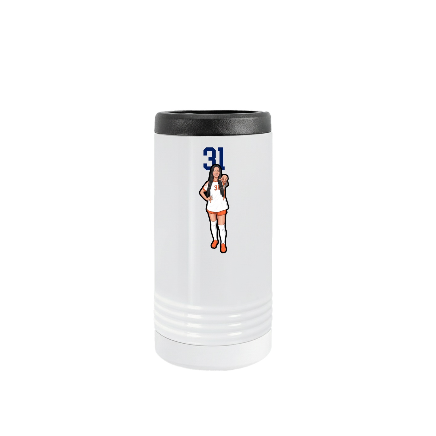 Slim Beverage Holder — Number Top in White