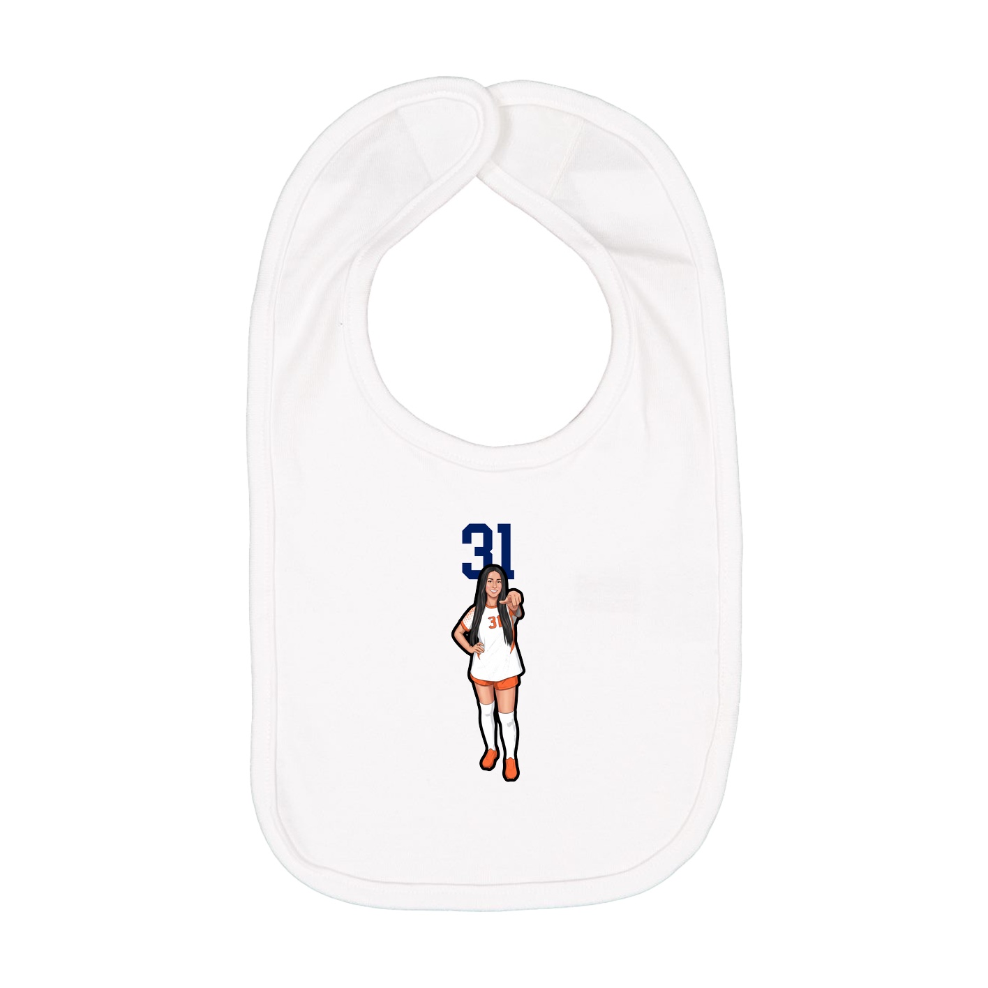 Infant Bib — Number Top in White