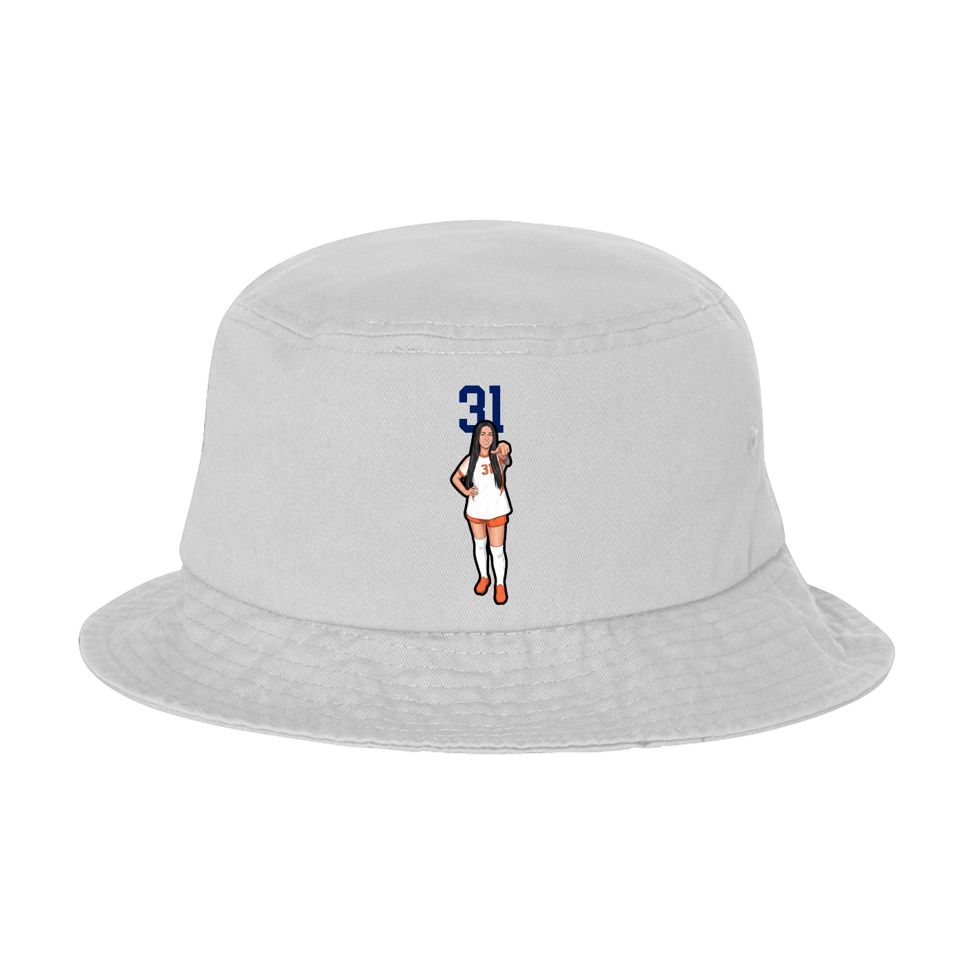 Bucket Cap — Number Top in White