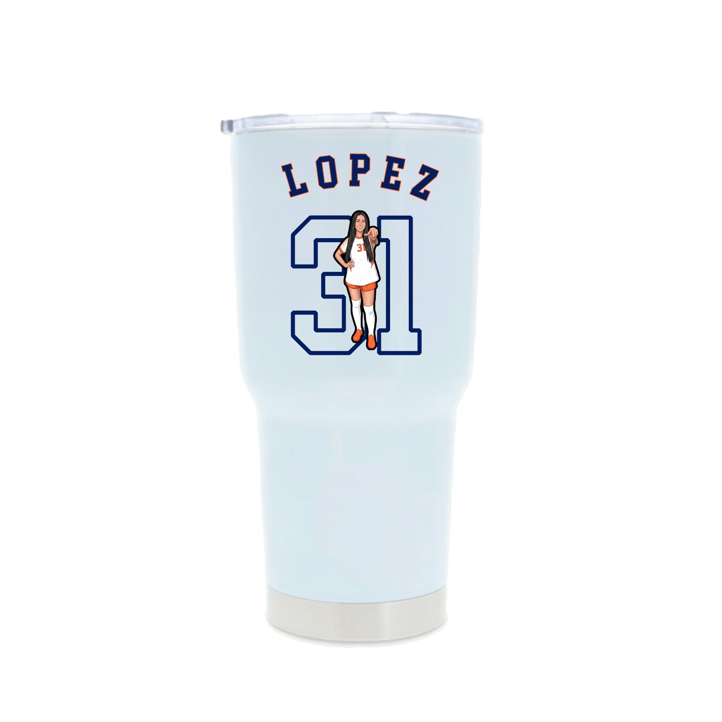 30oz Stainless Steel Tumbler — Shirsey Arch in White