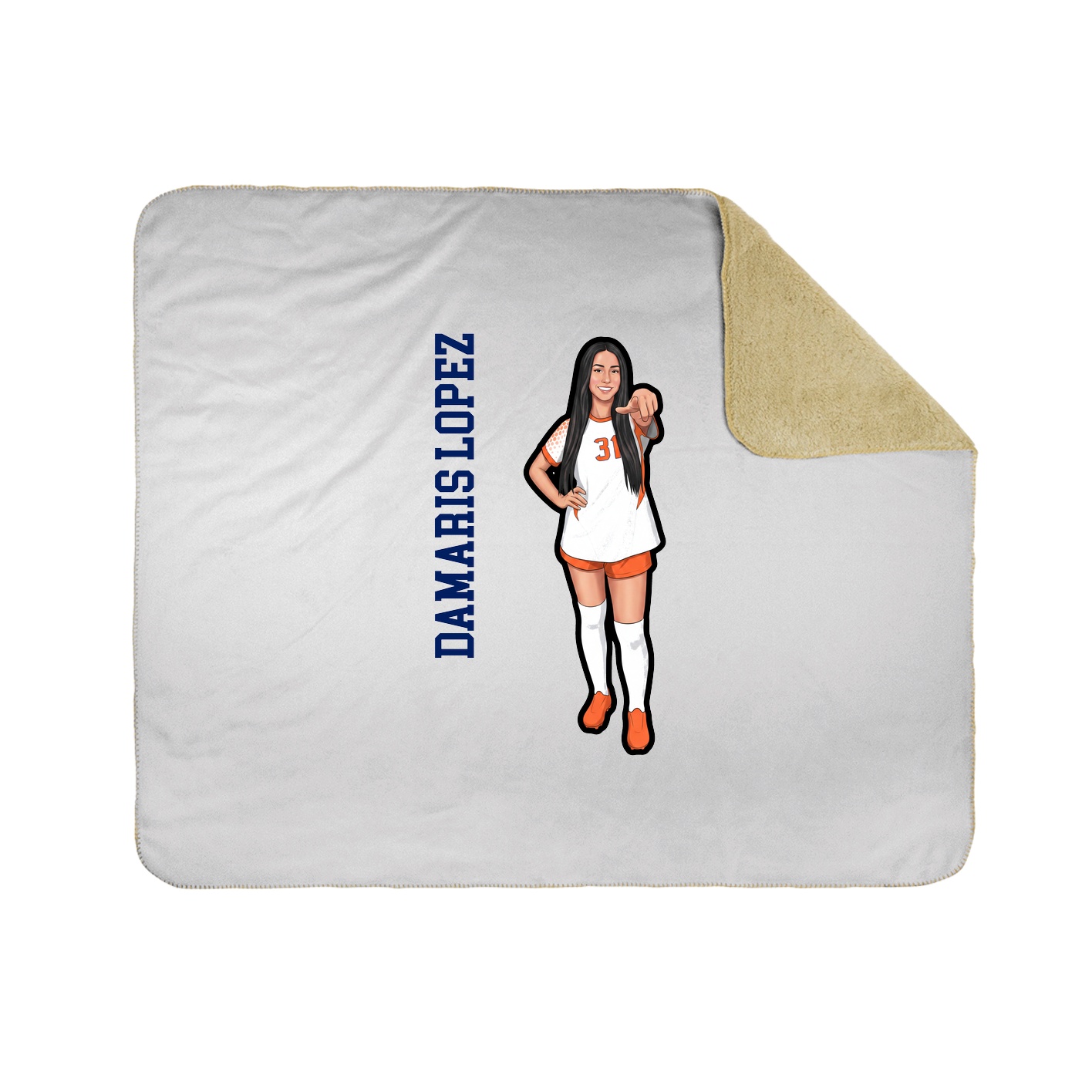 Throw Blanket — Name Vertical in White