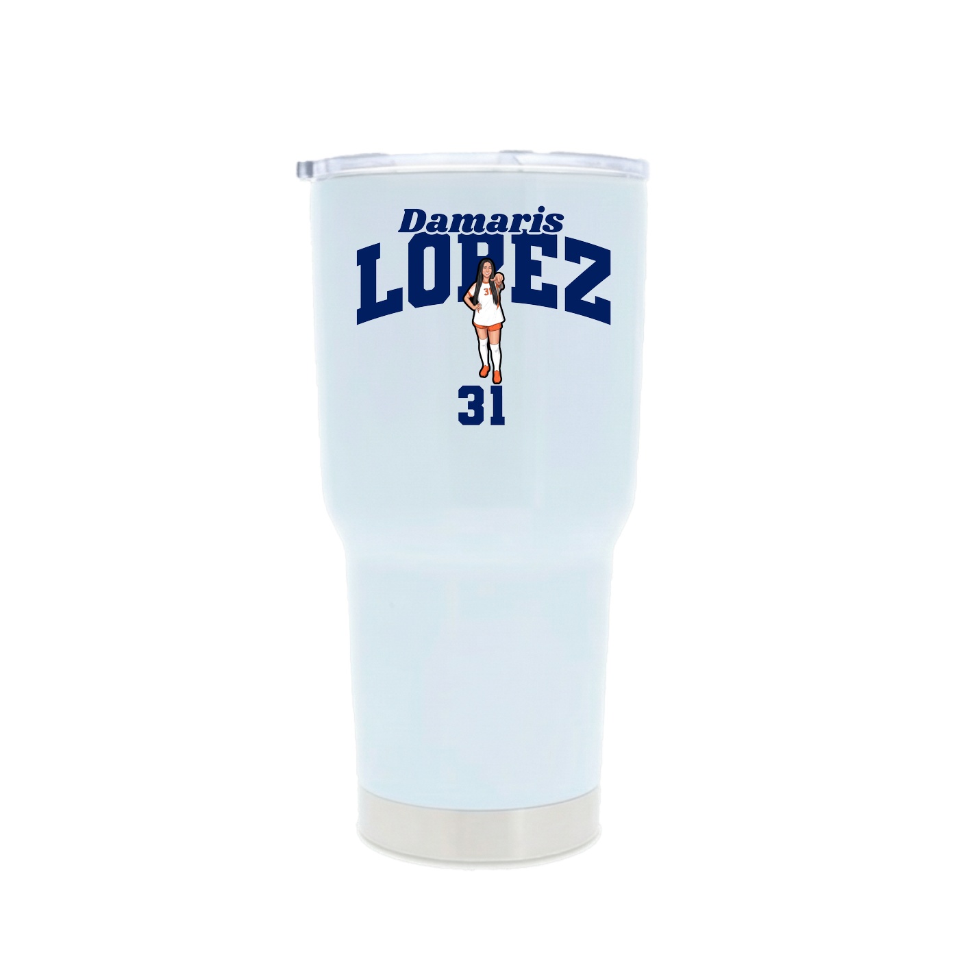 30oz Stainless Steel Tumbler — Signature Arch in White