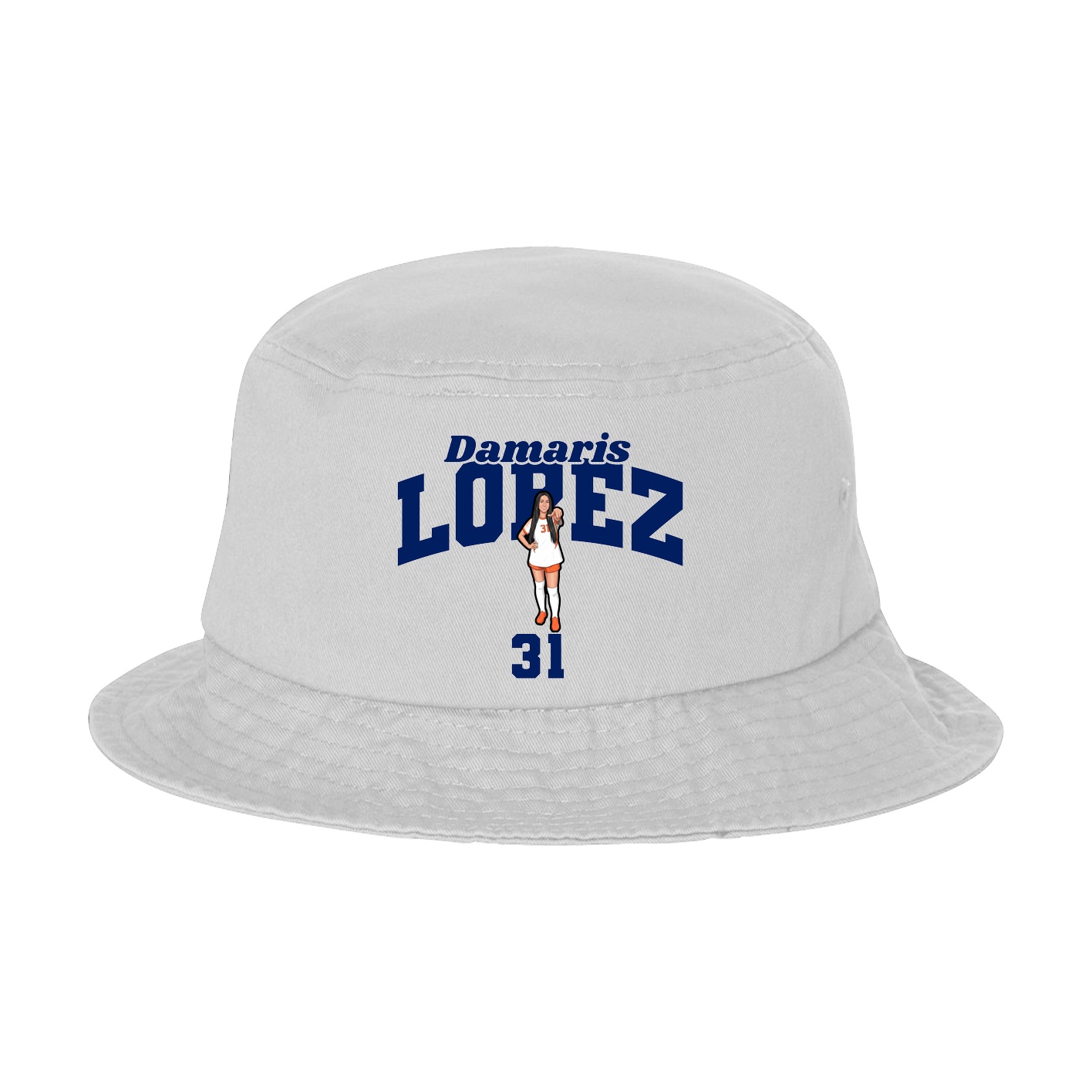 Bucket Cap — Signature Arch in White