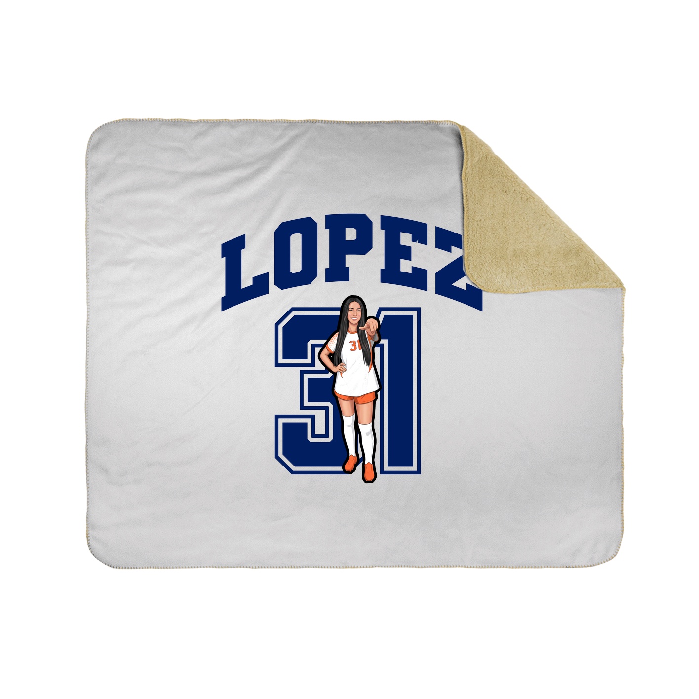 Throw Blanket — Number in White