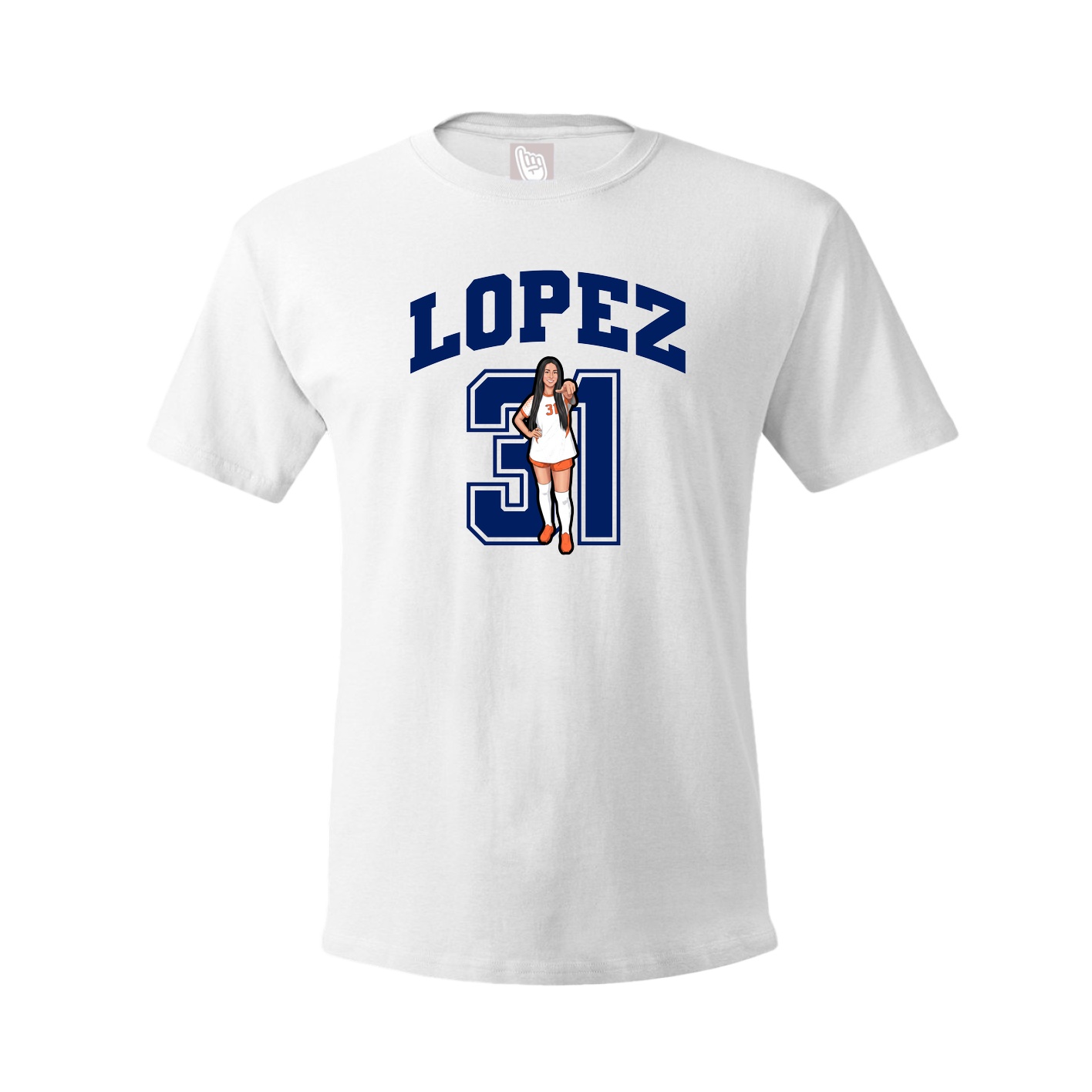 Youth Tee — Number in White