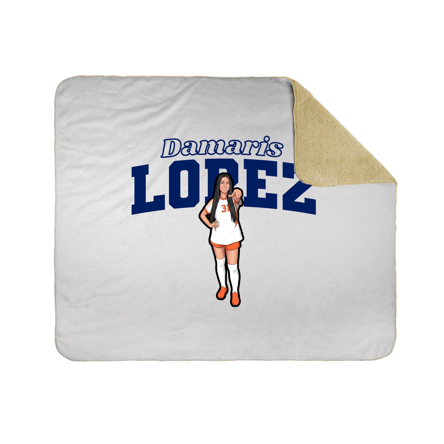 Throw Blanket — Name Arch in White