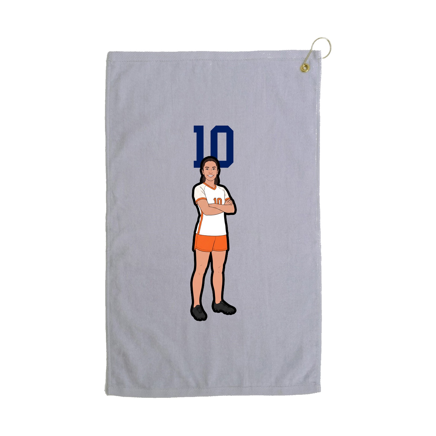 Golf Towel — Number Top in Grey