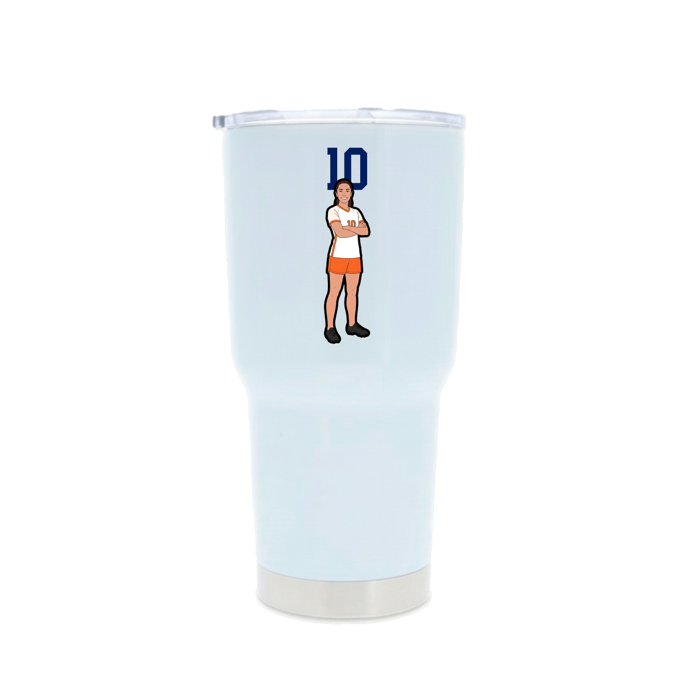 30oz Stainless Steel Tumbler — Number Top in White
