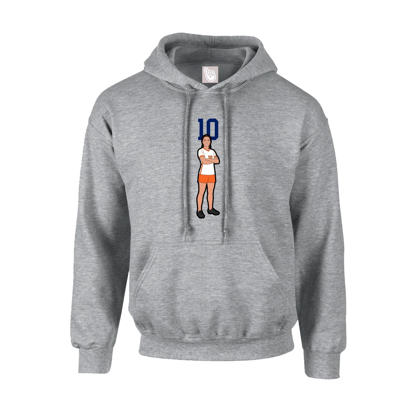 Youth Hoodie — Number Top in Grey