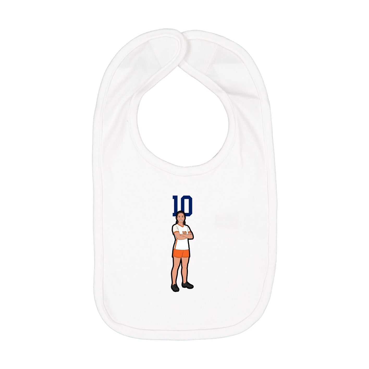 Infant Bib — Number Top in White