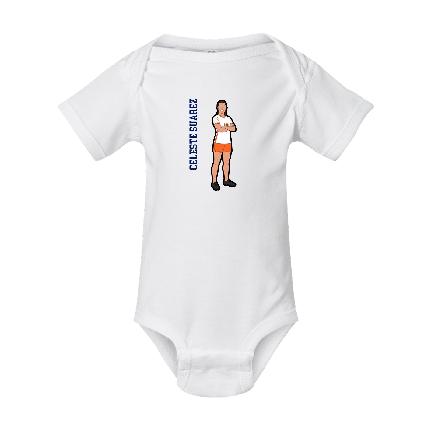 Baby Onesie — Name Vertical in White