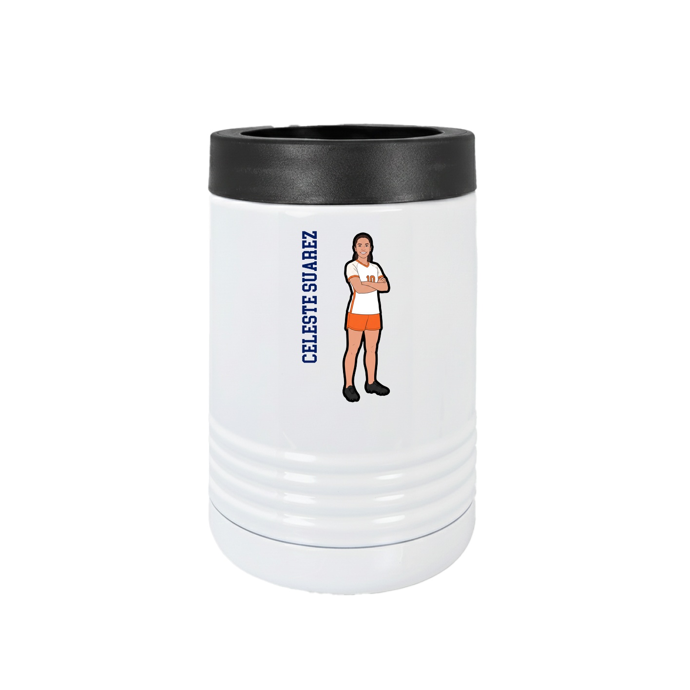 Beverage Holder — Name Vertical in White