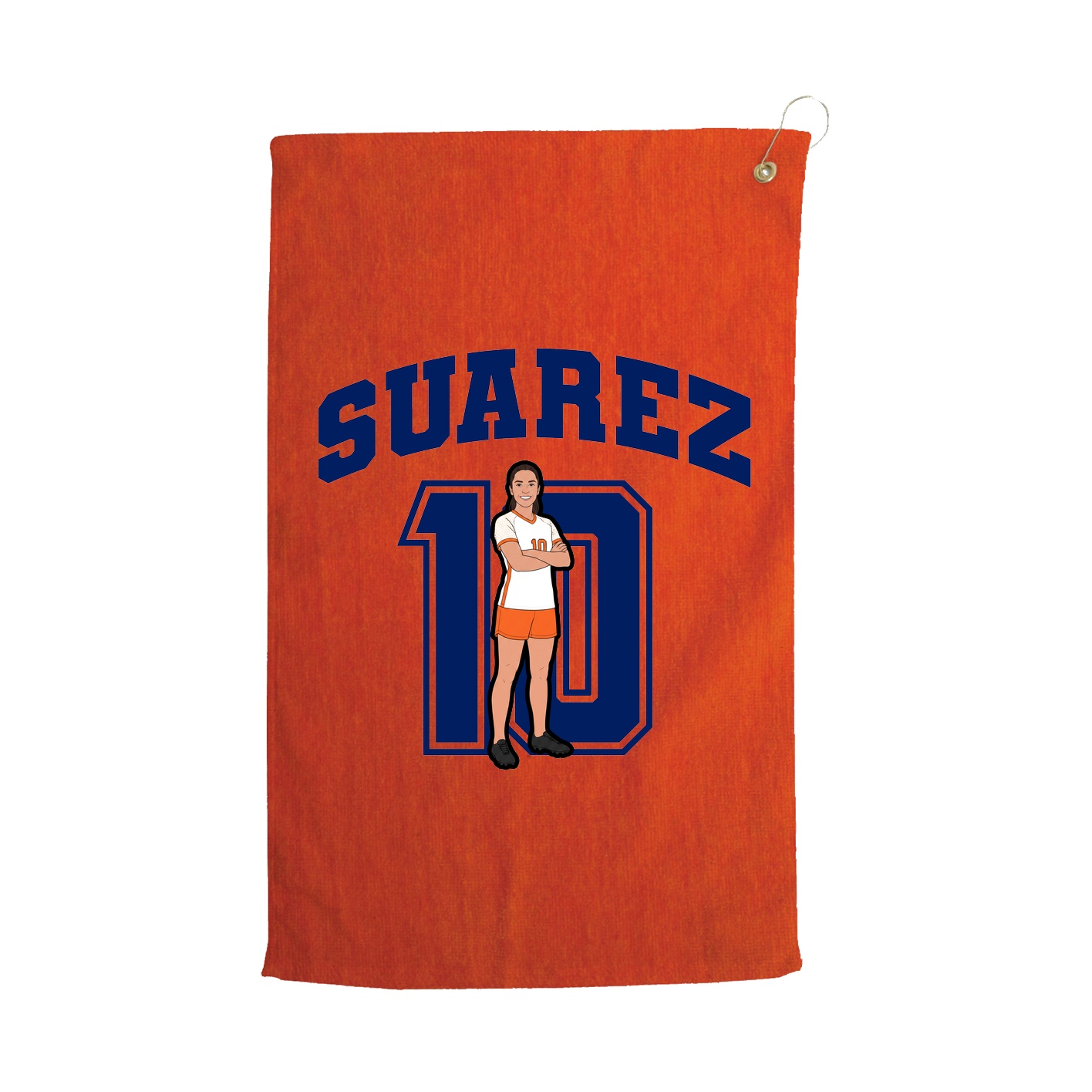 Golf Towel — Number in Orange