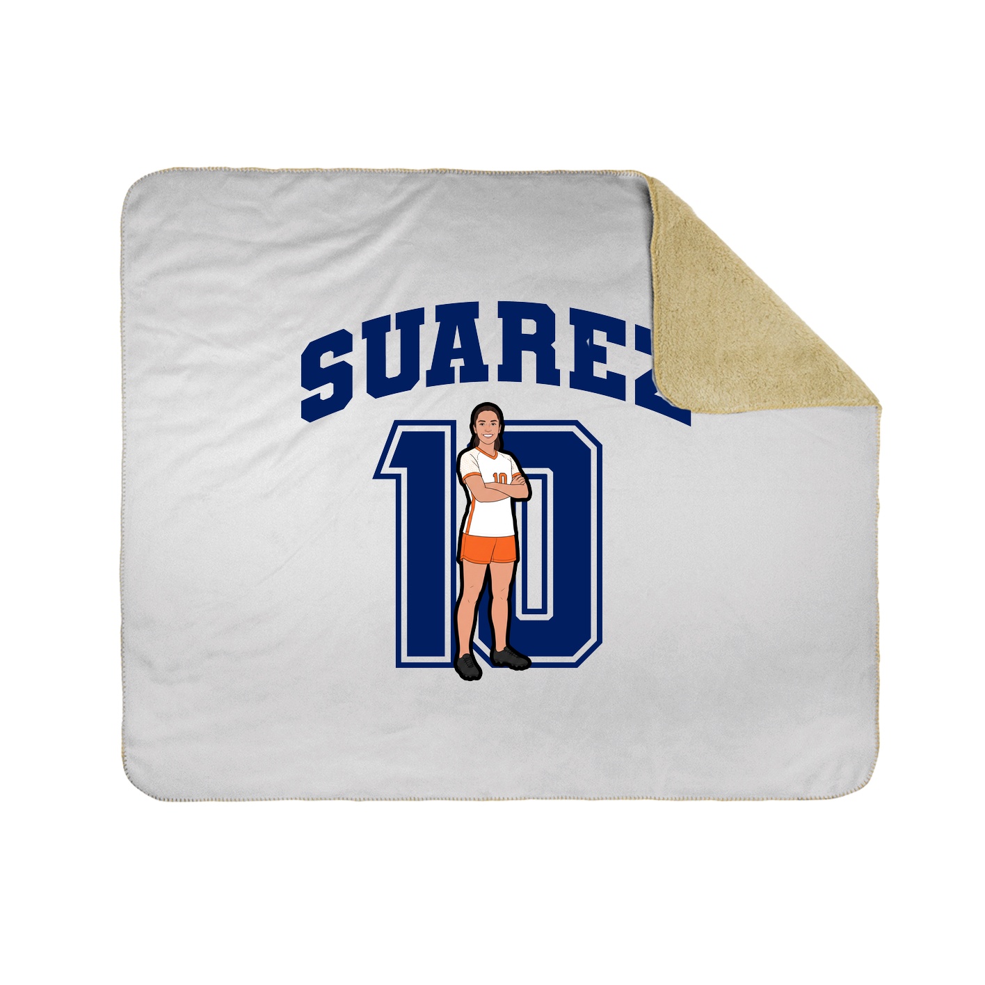 Throw Blanket — Number in White