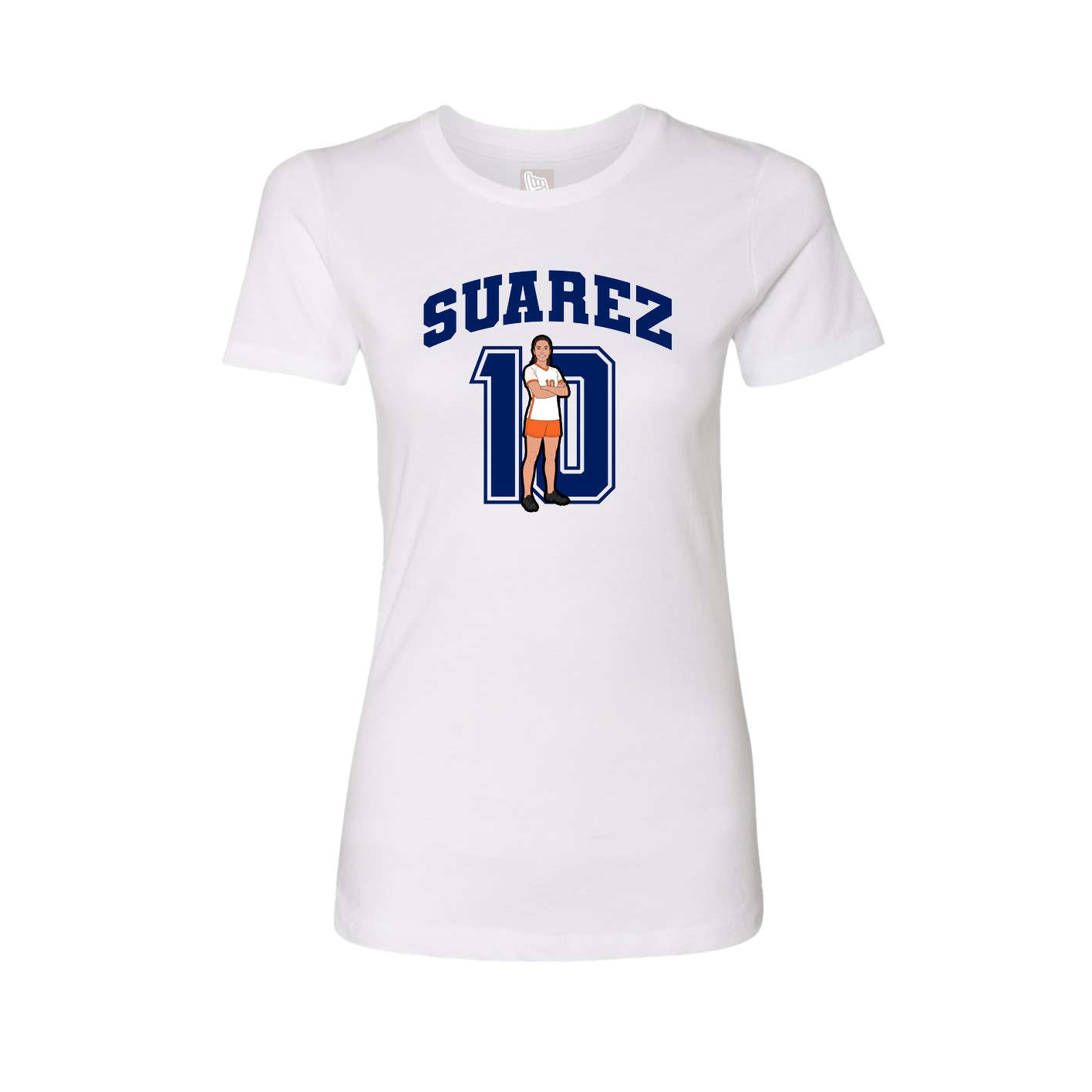 Fitted Women's Tee — Number in White