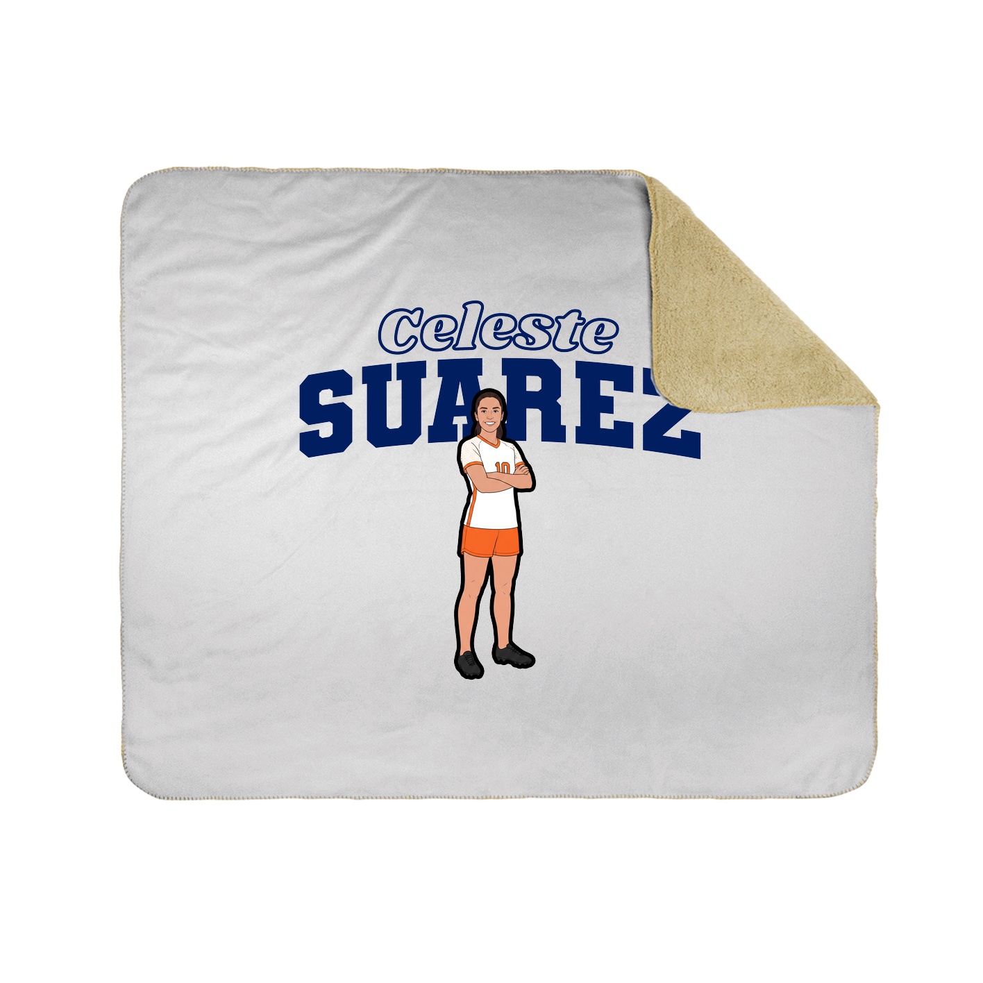 Throw Blanket — Name Arch in White
