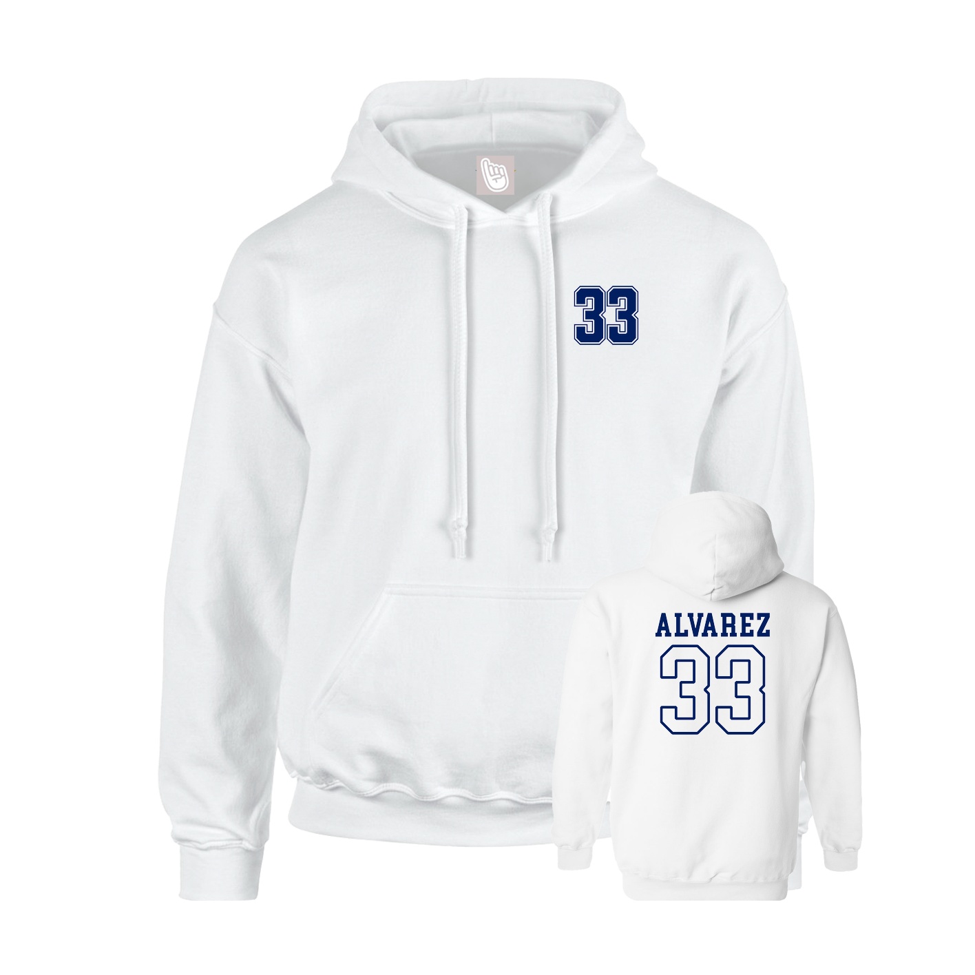 Youth Hoodie — Chest Back in White