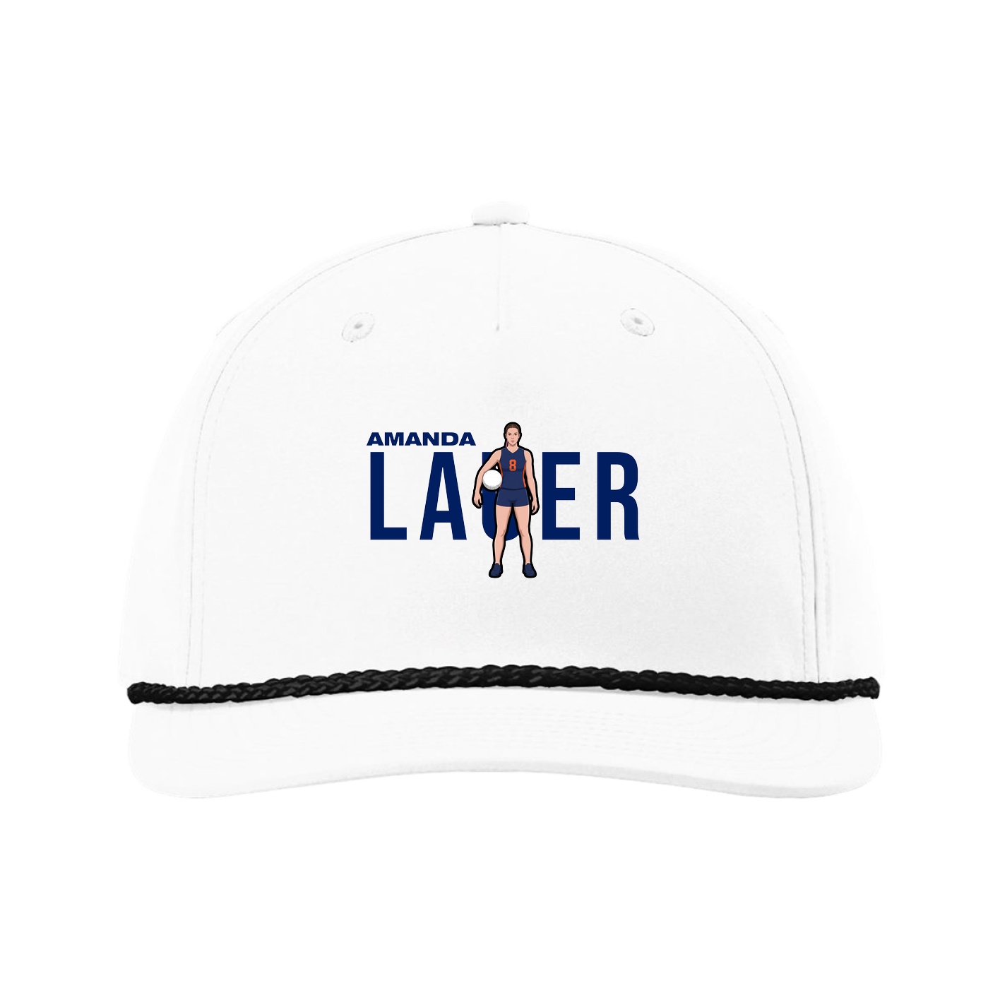 Five-Panel Classic Rope Cap — Player Name in White