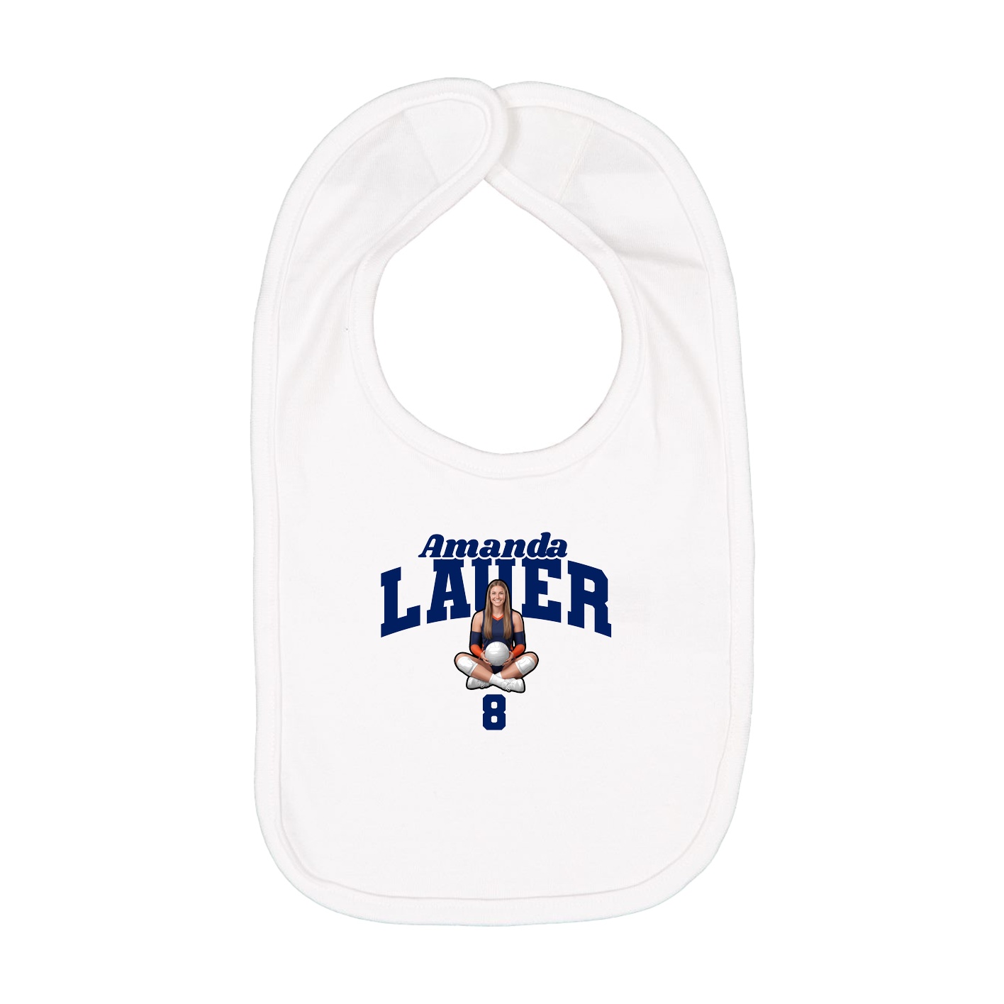 Infant Bib — Signature Arch in White