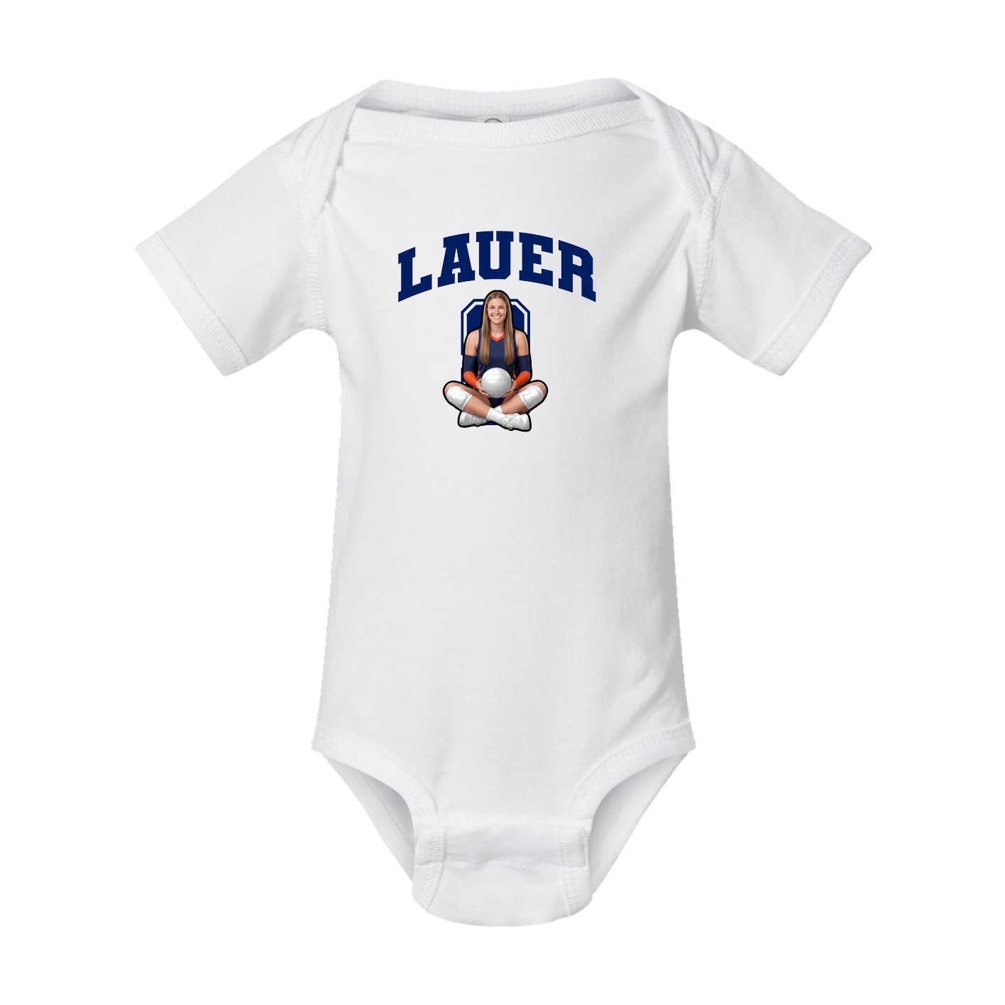 Baby Onesie — Number in White