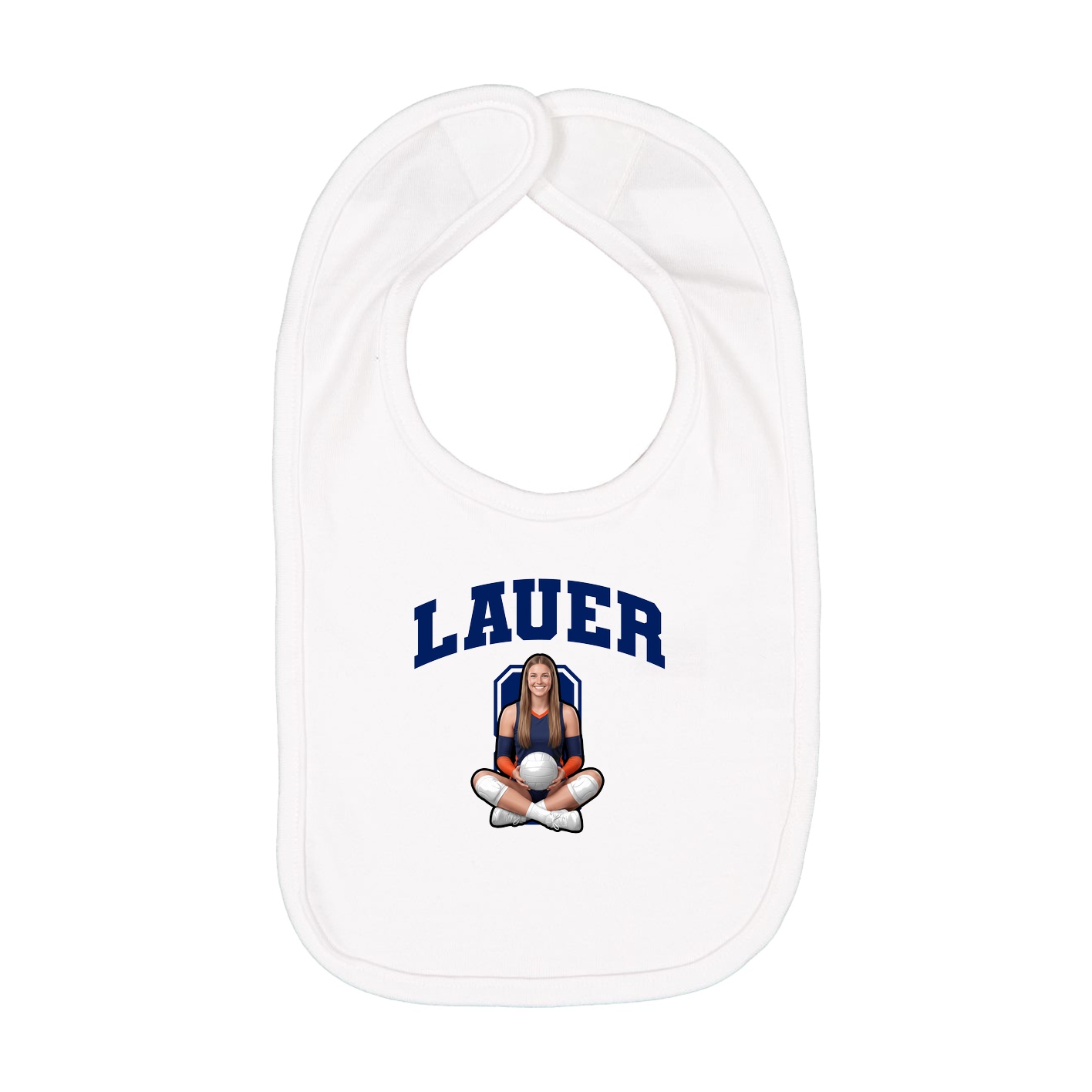Infant Bib — Number in White