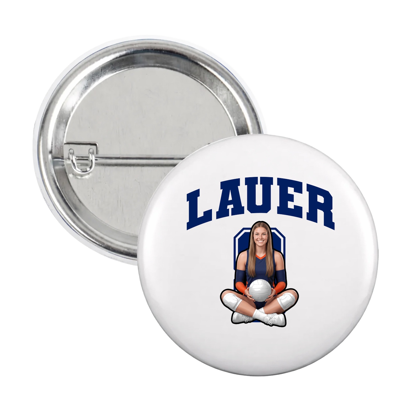 Game Day Button — Number in White