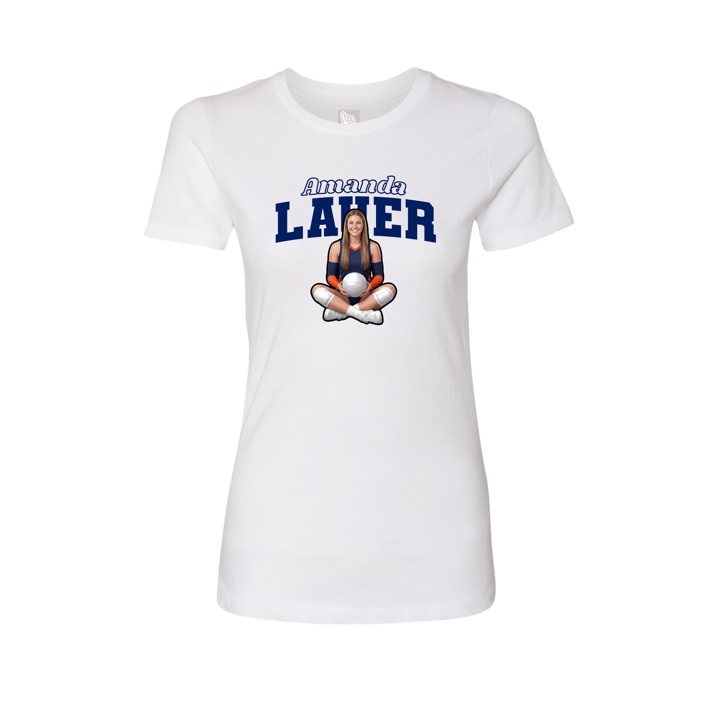 Fitted Women's Tee — Name Arch in White