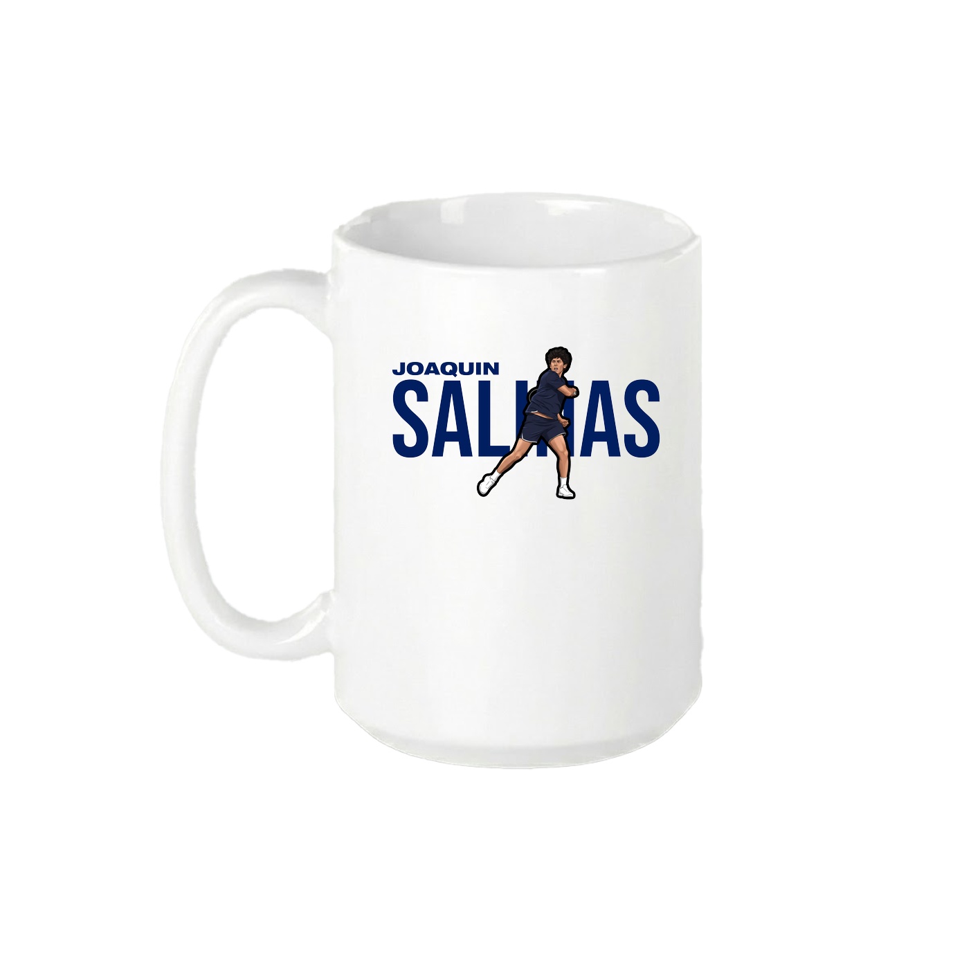 15oz Coffee Mug — Player Name in White