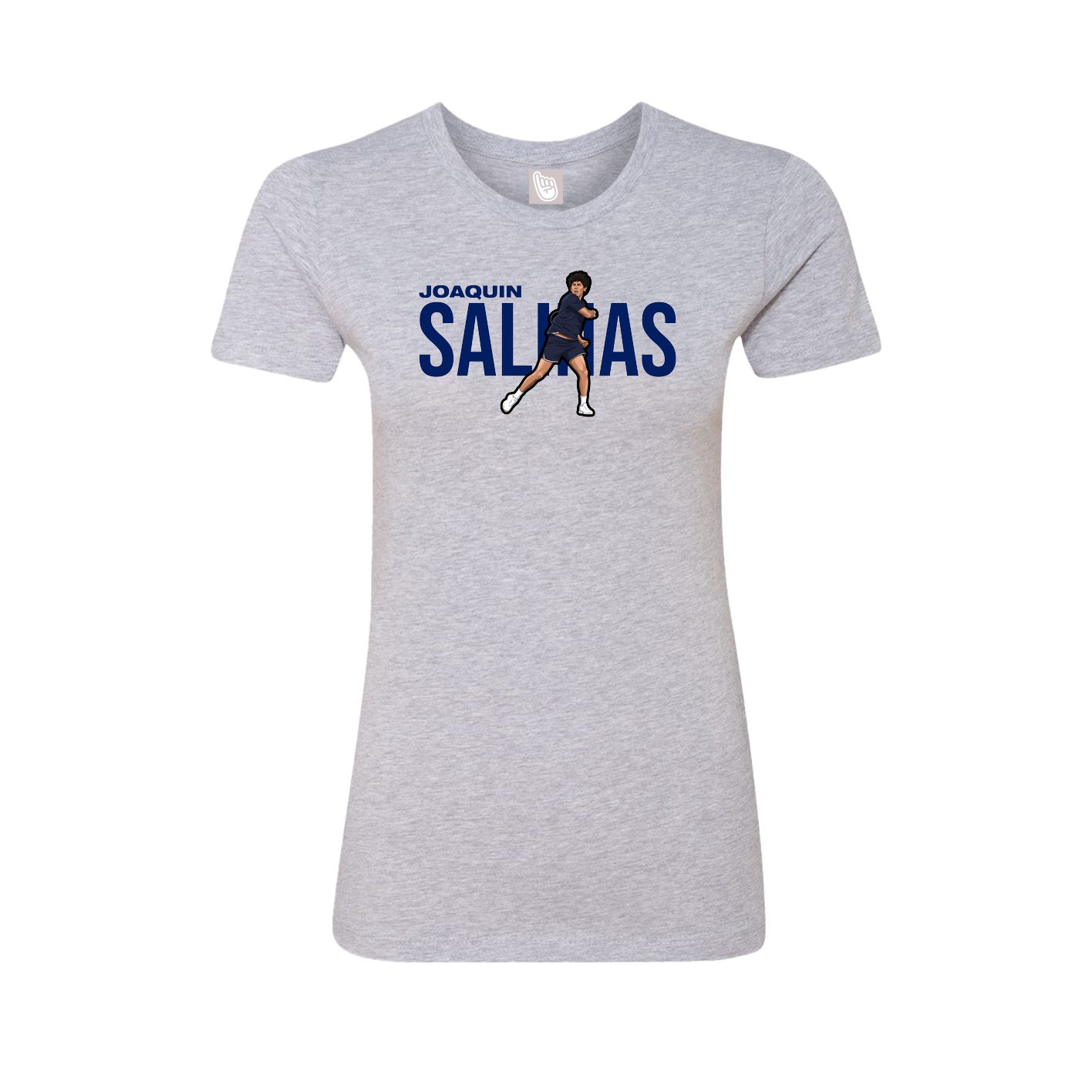 Fitted Women's Tee — Player Name in Grey