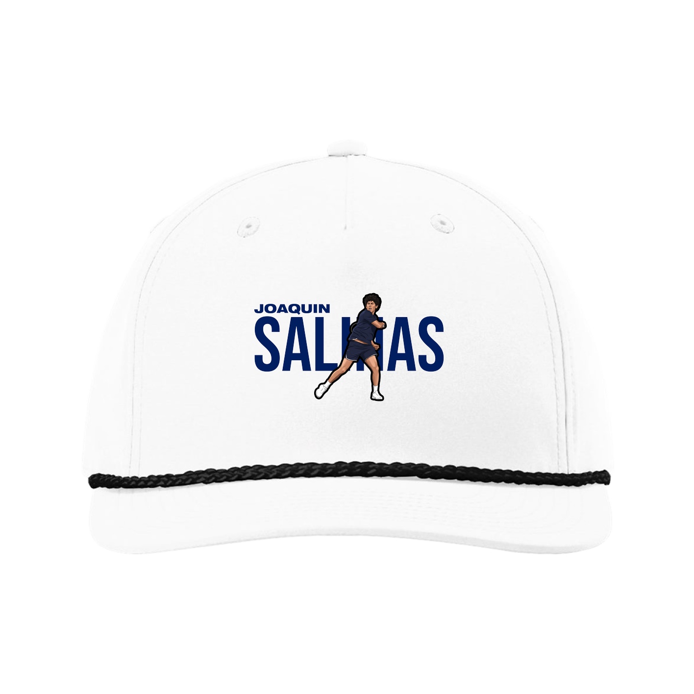 Five-Panel Classic Rope Cap — Player Name in White