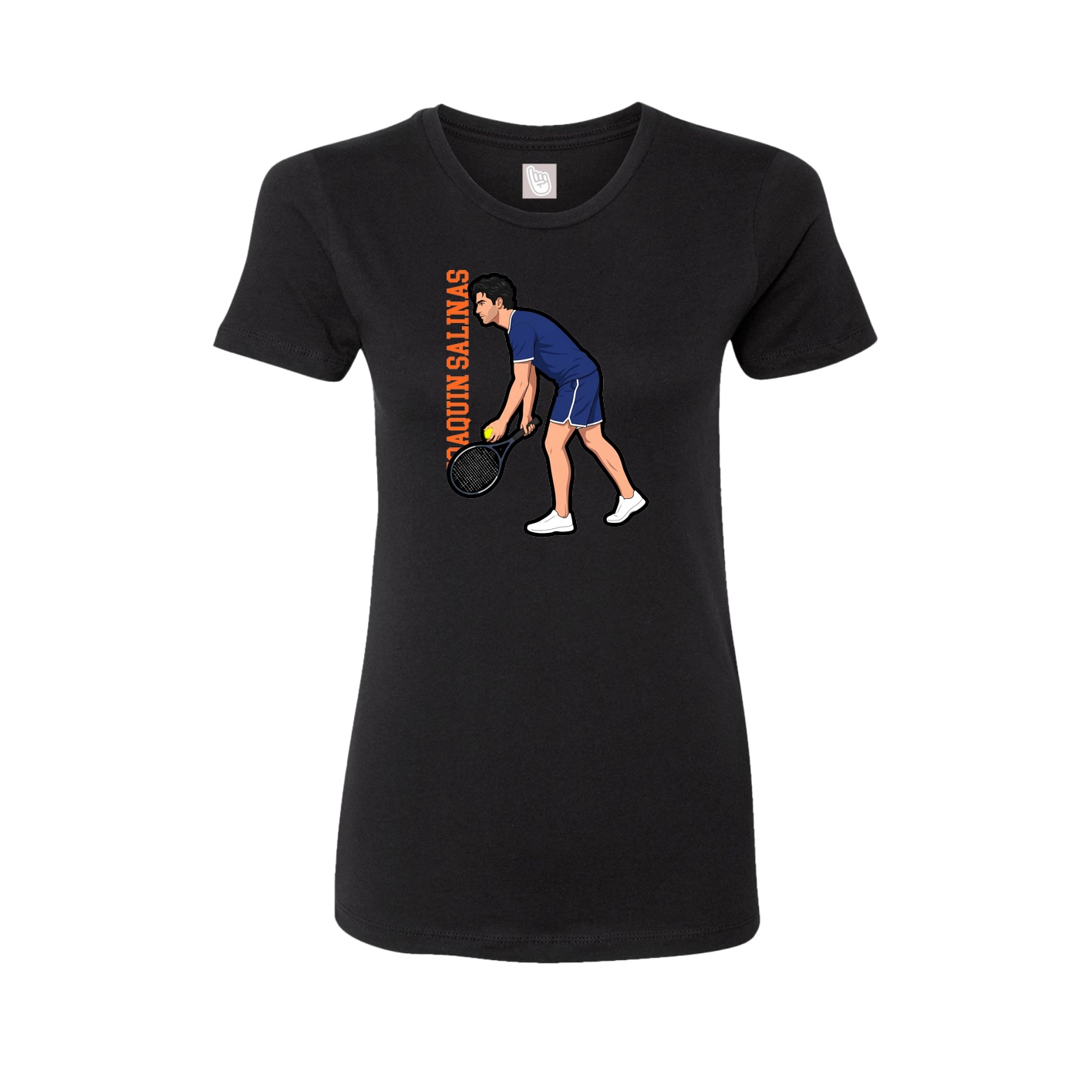 Fitted Women's Tee — Name Vertical in Black