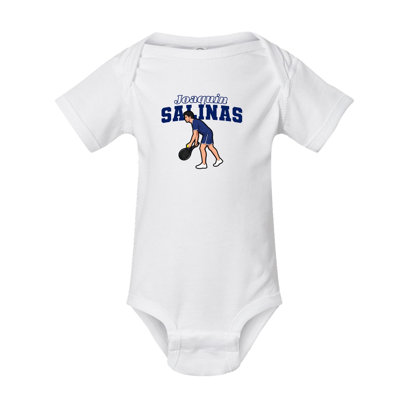Baby Onesie — Name Arch in White
