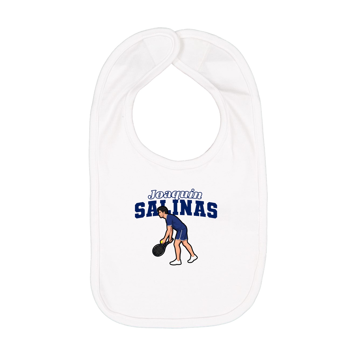 Infant Bib — Name Arch in White